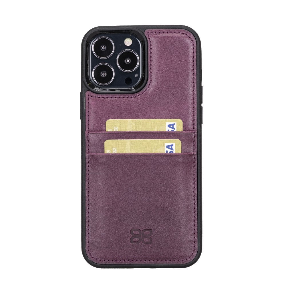 Bouletta Flex Cover Back Leder Case mit Kartenfach für iPhone 13 Pro - Lila