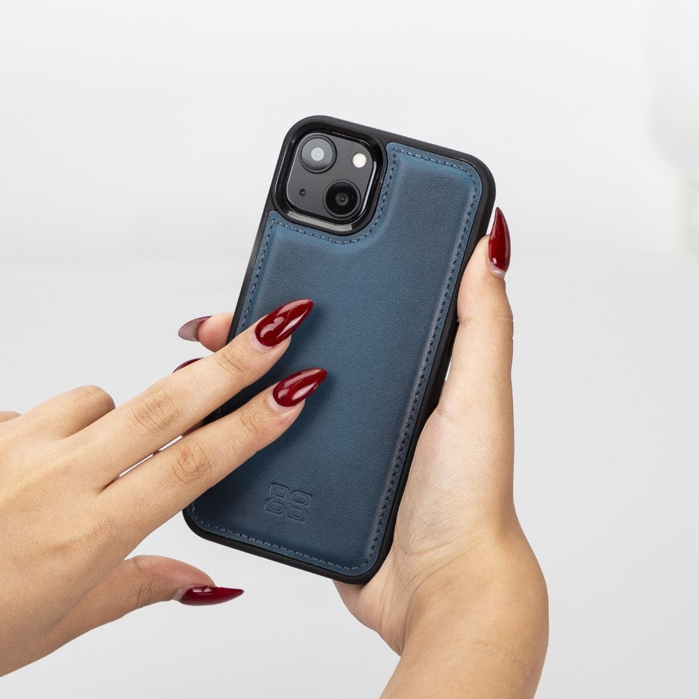 Bouletta Flex Cover Back Leder Case für iPhone 13 - Blau