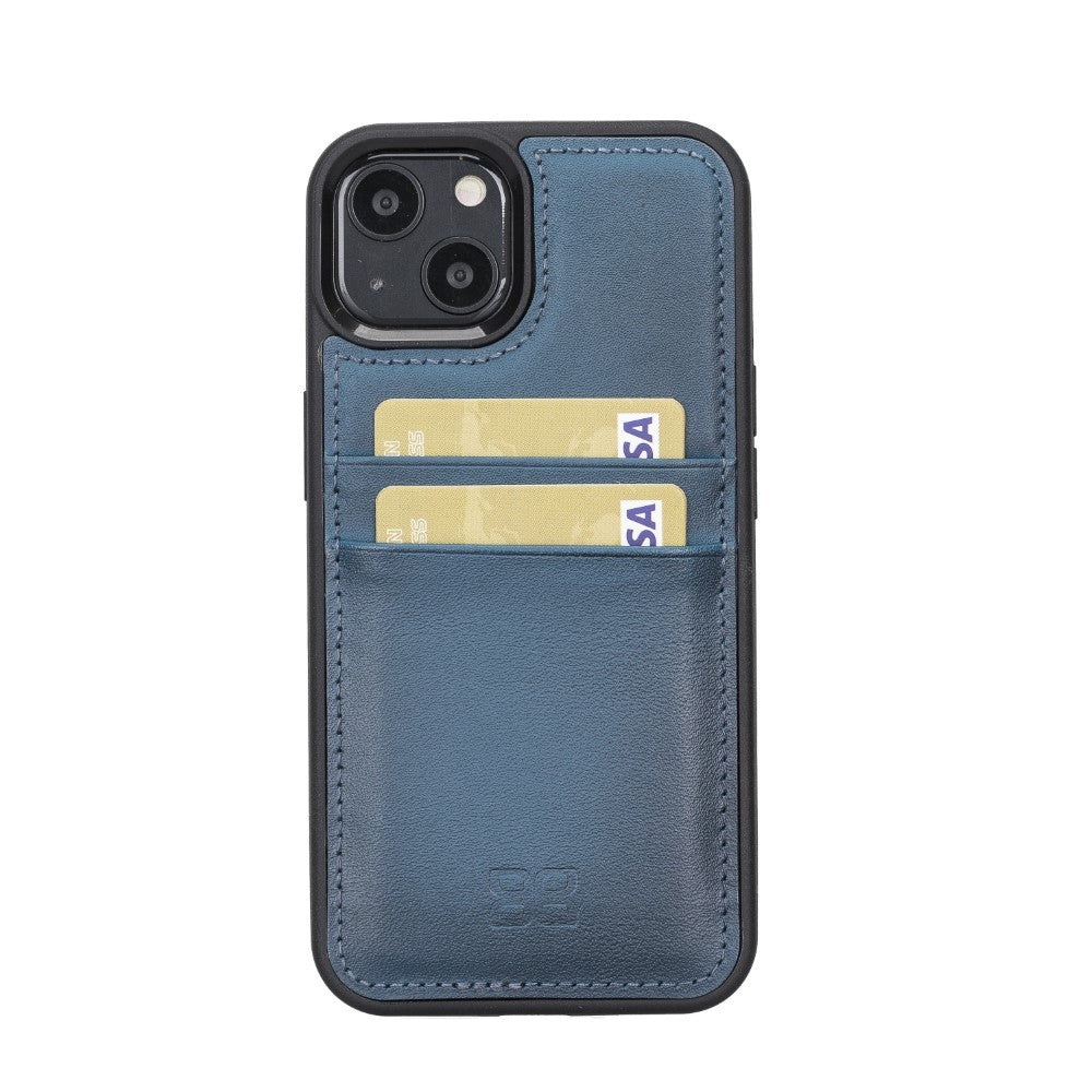 Bouletta Flex Cover Back Leder Case mit Kartenfach für iPhone 13 - Blau