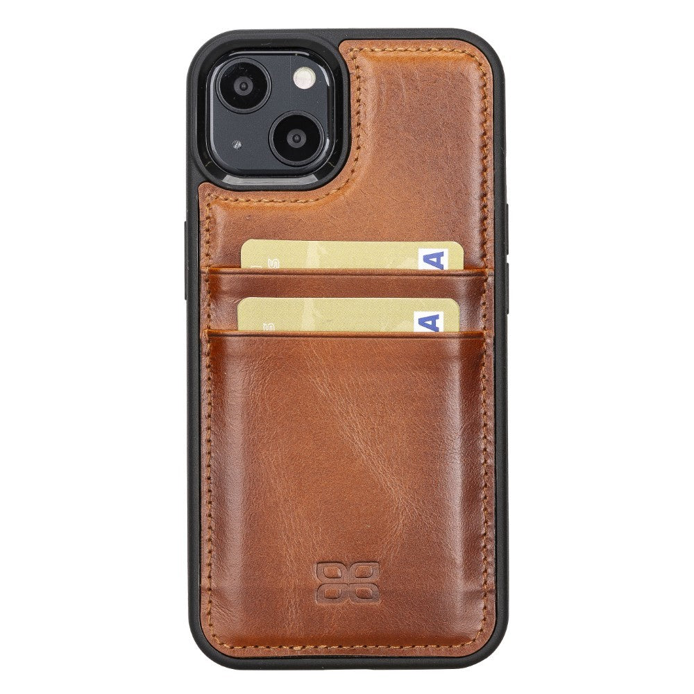 Bouletta Flex Cover Back Leder Case mit Kartenfach für iPhone 13 - Tan