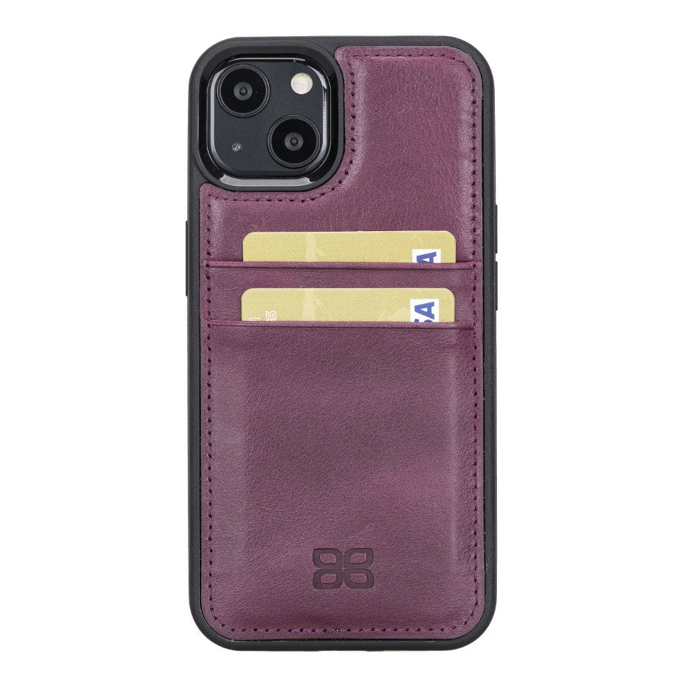 Bouletta Flex Cover Back Leder Case mit Kartenfach für iPhone 13 - Lila