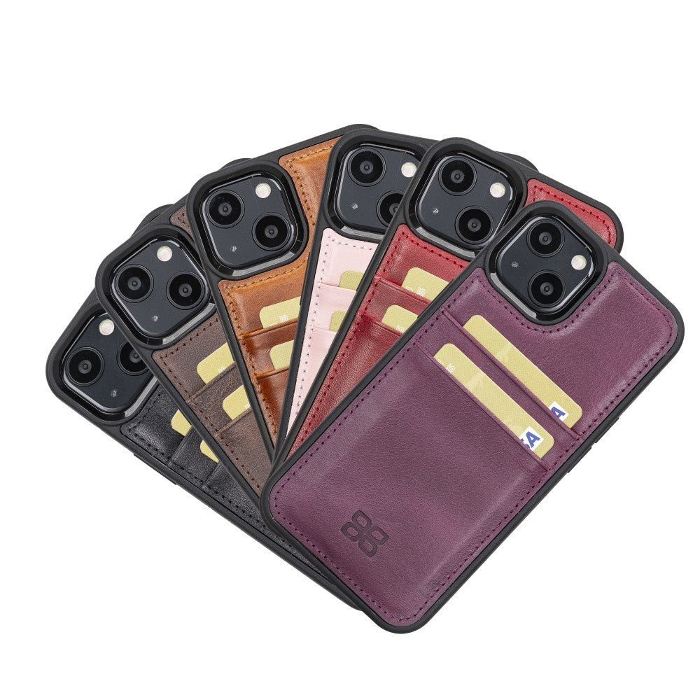 Bouletta Flex Cover Back Leder Case mit Kartenfach für iPhone 13 - Schwarz