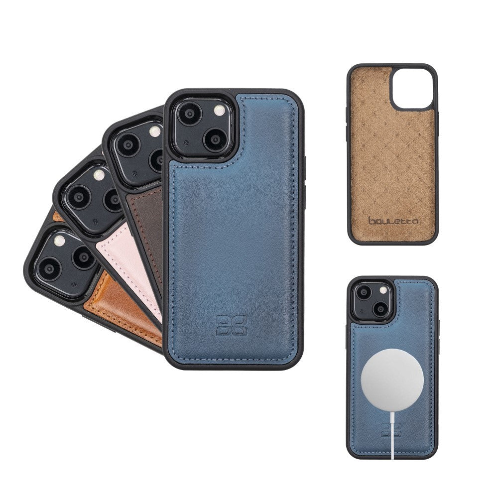 Bouletta Flex Cover Back Leder Case für iPhone 13 Mini - Blau