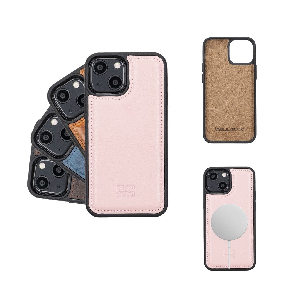 Bouletta Flex Cover Back Leder Case für iPhone 13 Mini - Pink
