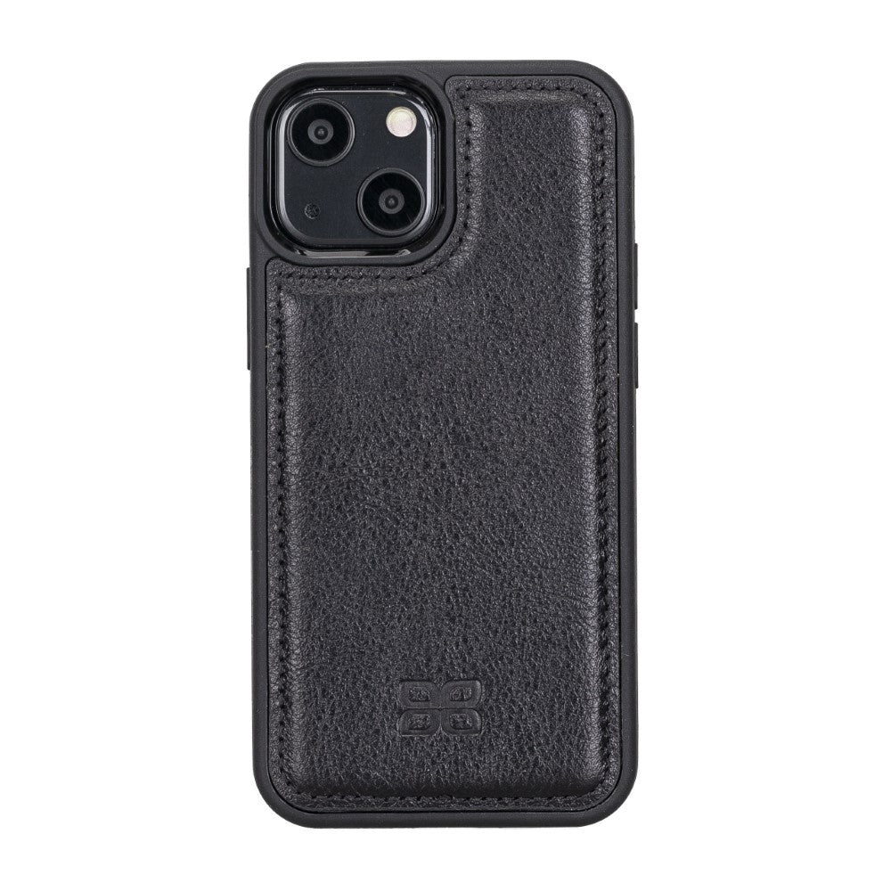 Bouletta Flex Cover Back Leder Case für iPhone 13 Mini - Schwarz