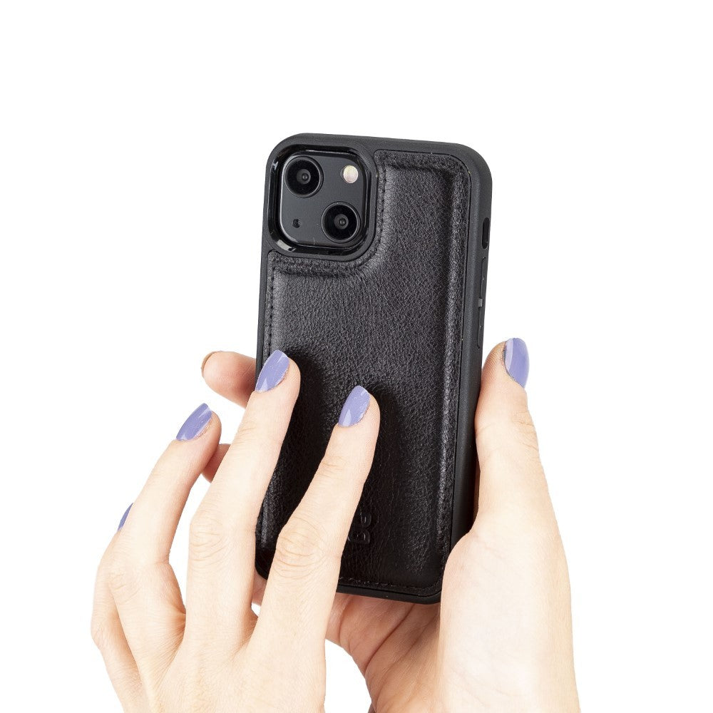Bouletta Flex Cover Back Leder Case für iPhone 13 Mini - Schwarz