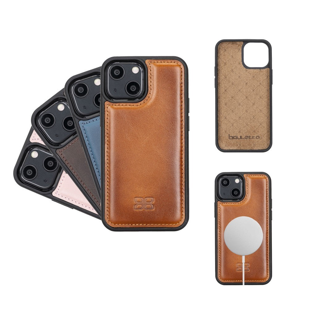 Bouletta Flex Cover Back Leder Case für iPhone 13 Mini - Tan