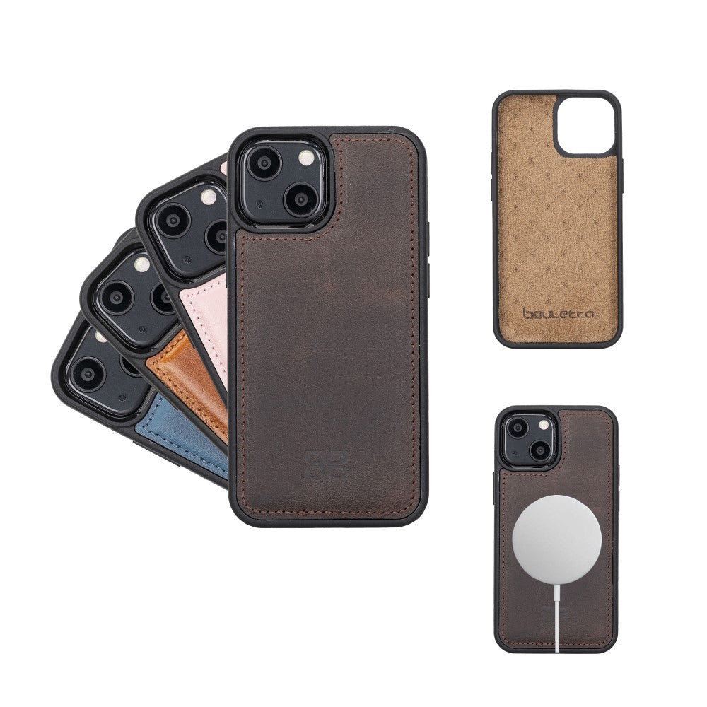 Bouletta Flex Cover Back Leder Case für iPhone 13 Mini - Braun