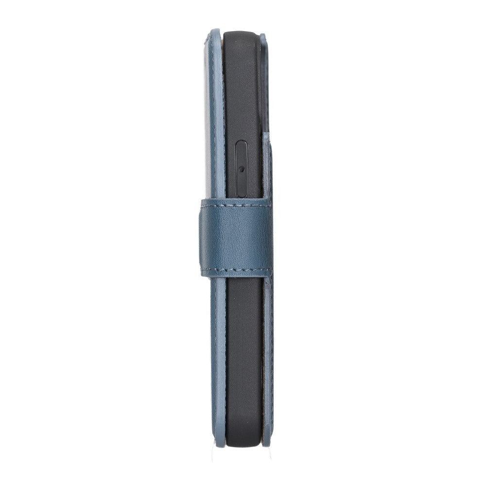 Bouletta Magnetische abnehmbare Handyhülle aus Leder mit RFID-Blocker für iPhone 13 Mini - Blau