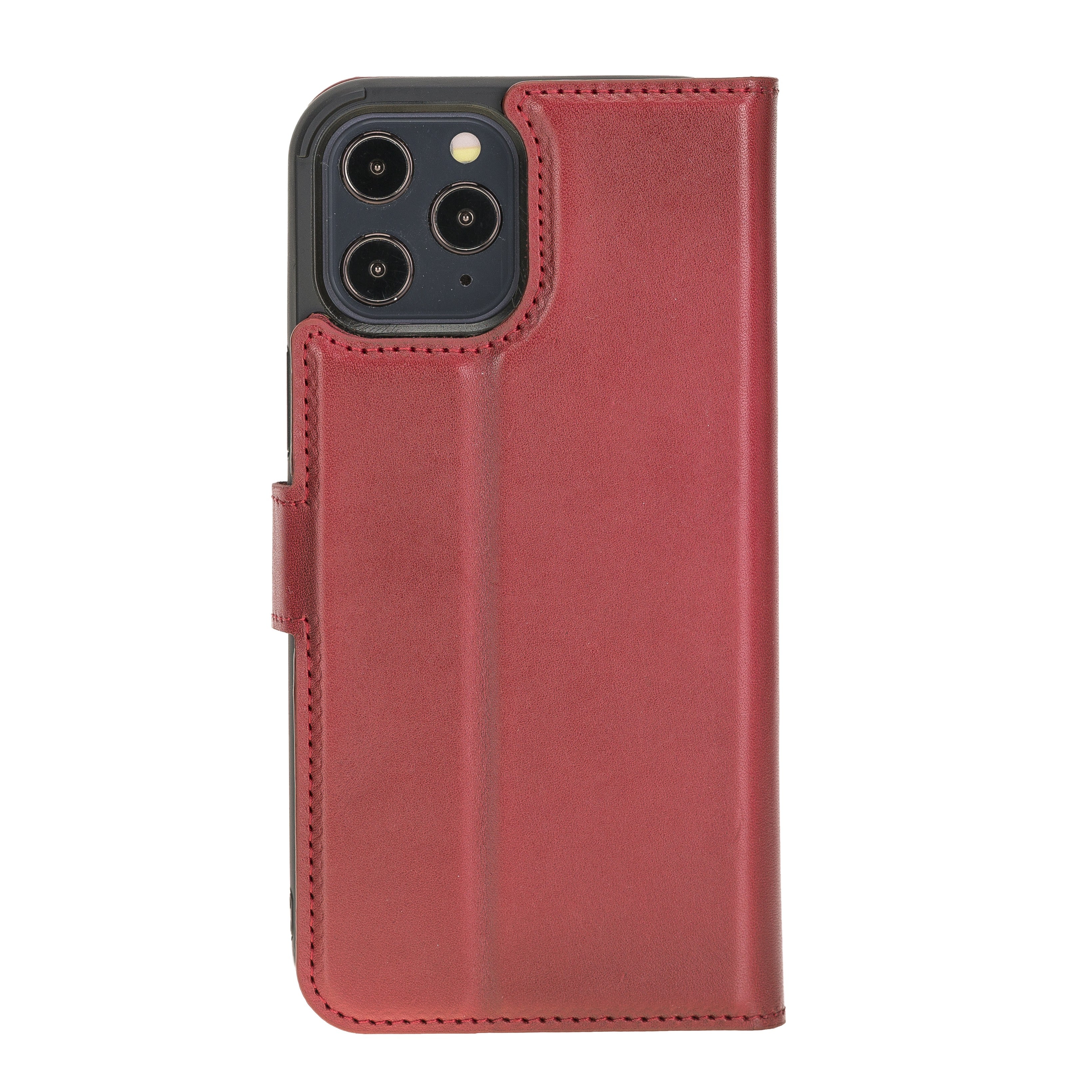 Bouletta Magnetische abnehmbare Handyhülle aus Leder mit RFID-Blocker für iPhone 12 Pro Max Rot