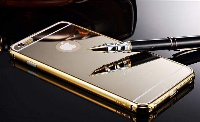 Gold LUXUS Aluminium Metall Spiegel Bumper Case iphone 6