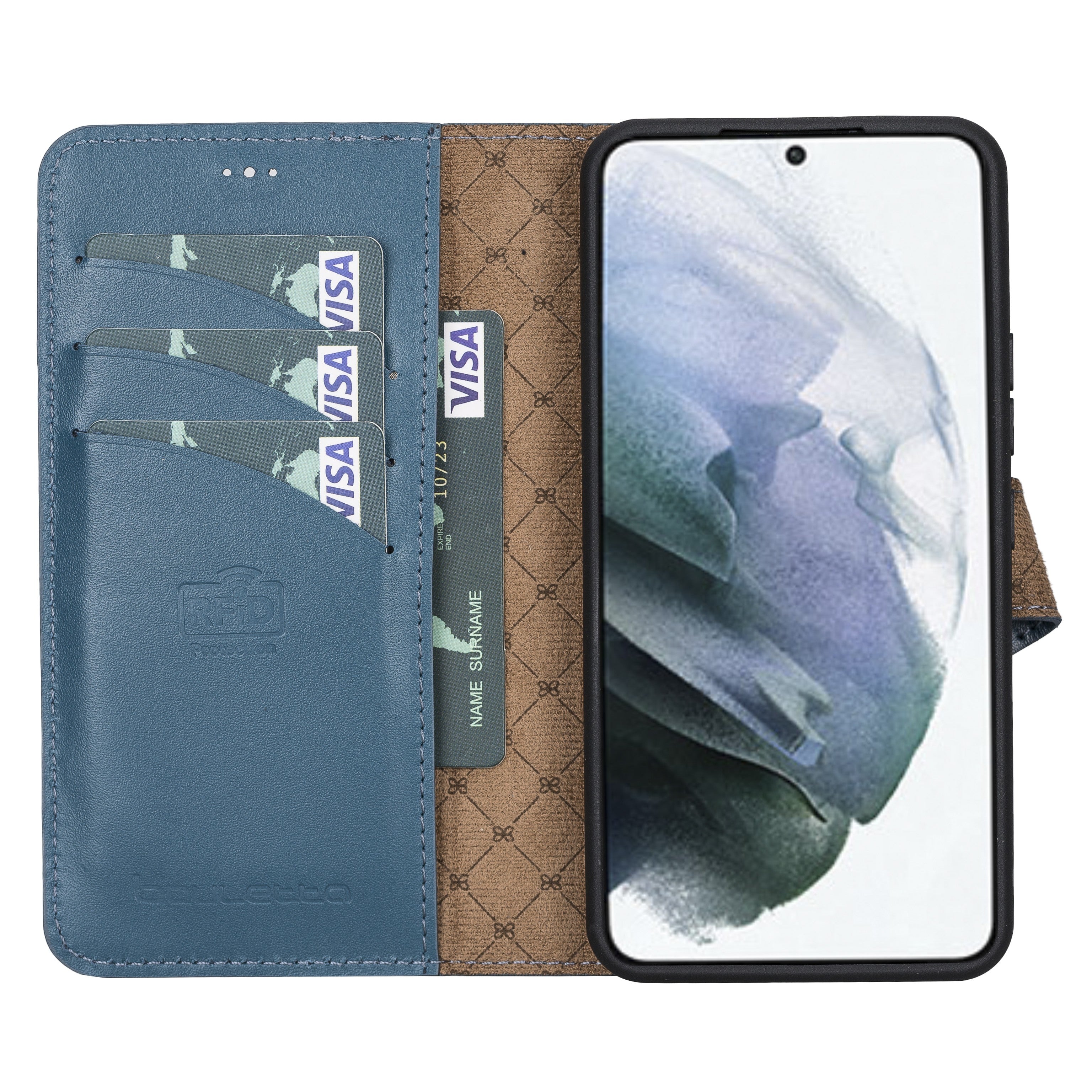 BOULETTA MAGNETISCH ABNEHMBARE LEDERHÜLLE FÜR SAMSUNG GALAXY S22 - Blau