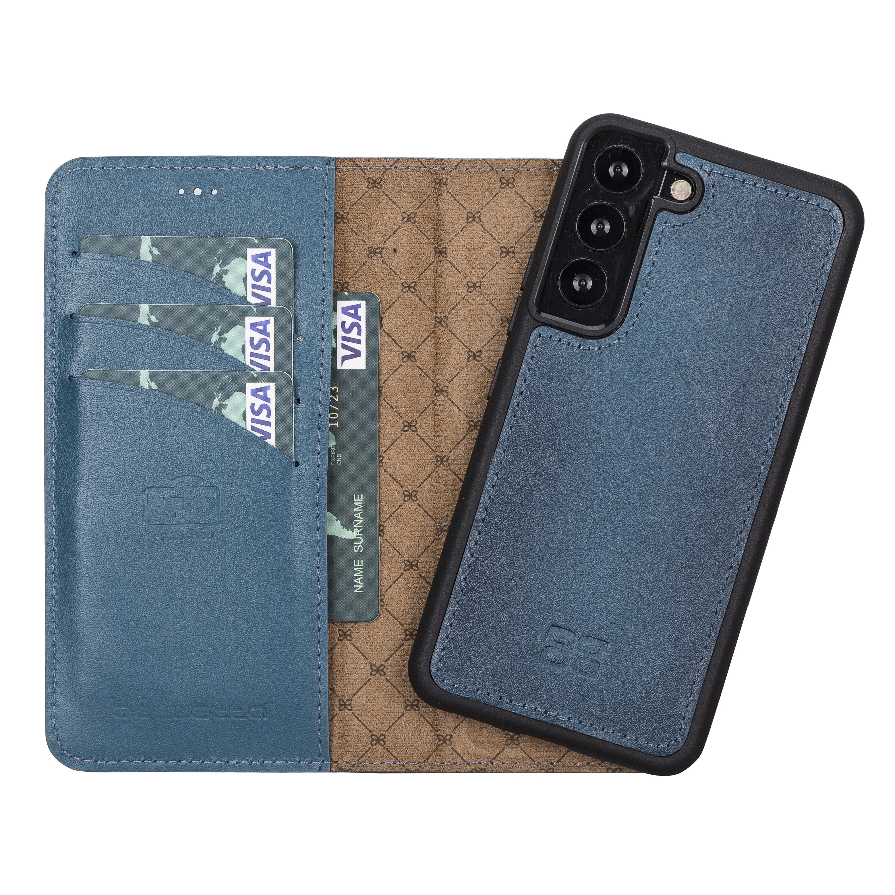 BOULETTA MAGNETISCH ABNEHMBARE LEDERHÜLLE FÜR SAMSUNG GALAXY S22 - Blau