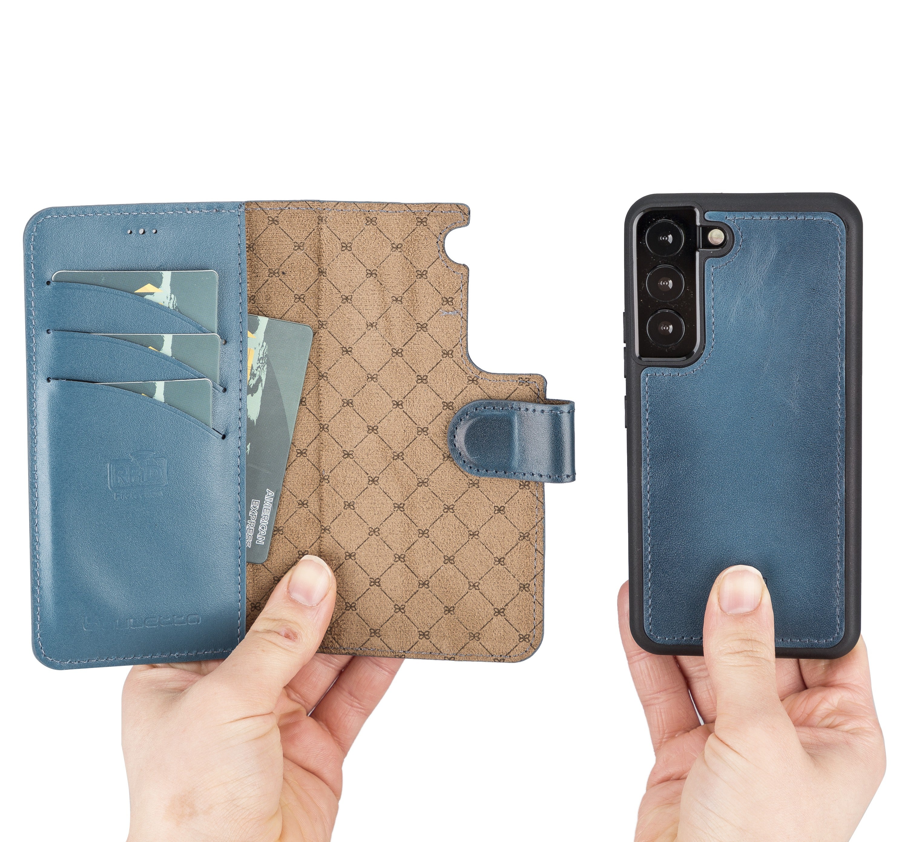 BOULETTA MAGNETISCH ABNEHMBARE LEDERHÜLLE FÜR SAMSUNG GALAXY S22 - Blau