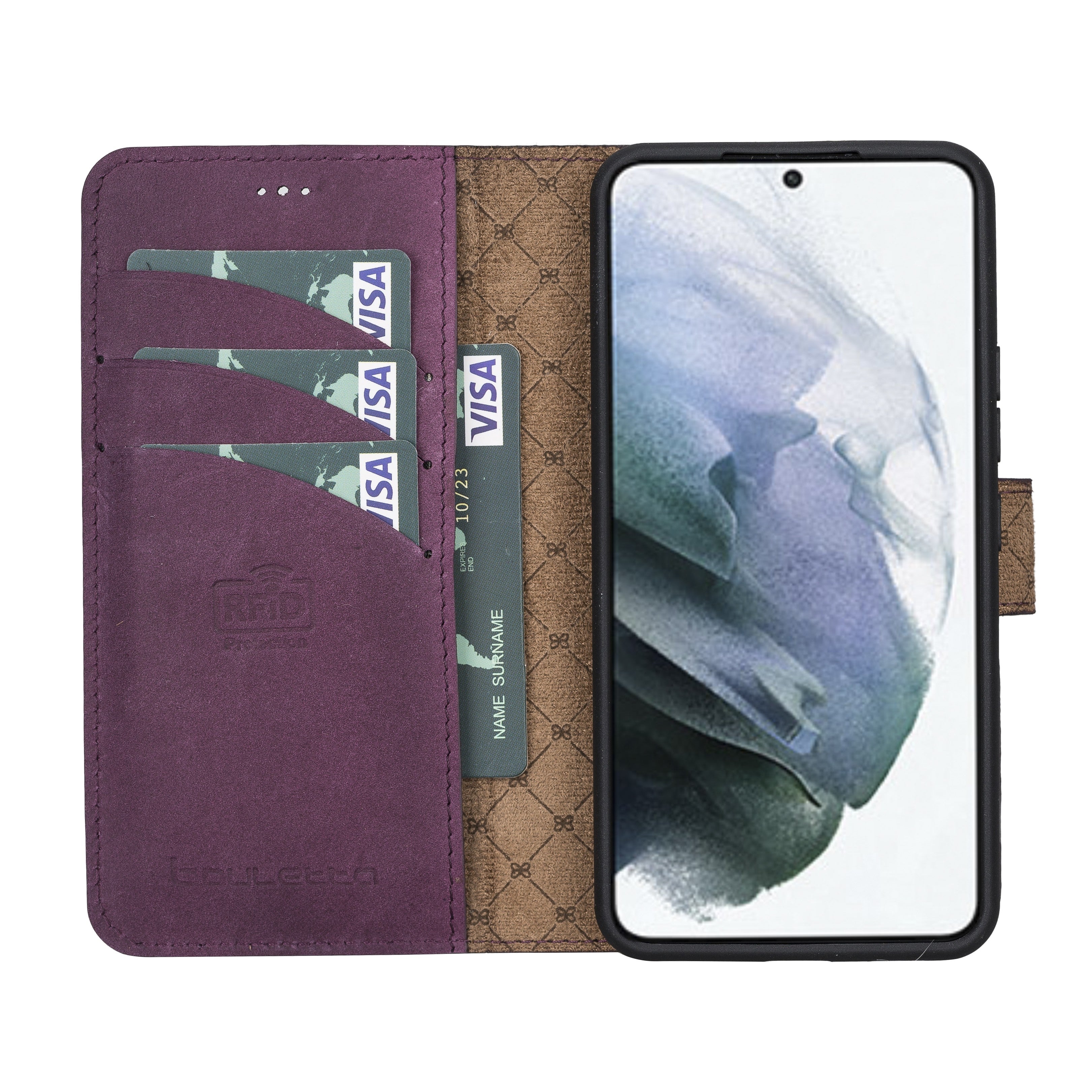BOULETTA MAGNETISCH ABNEHMBARE LEDERHÜLLE FÜR SAMSUNG GALAXY S22 - Lila