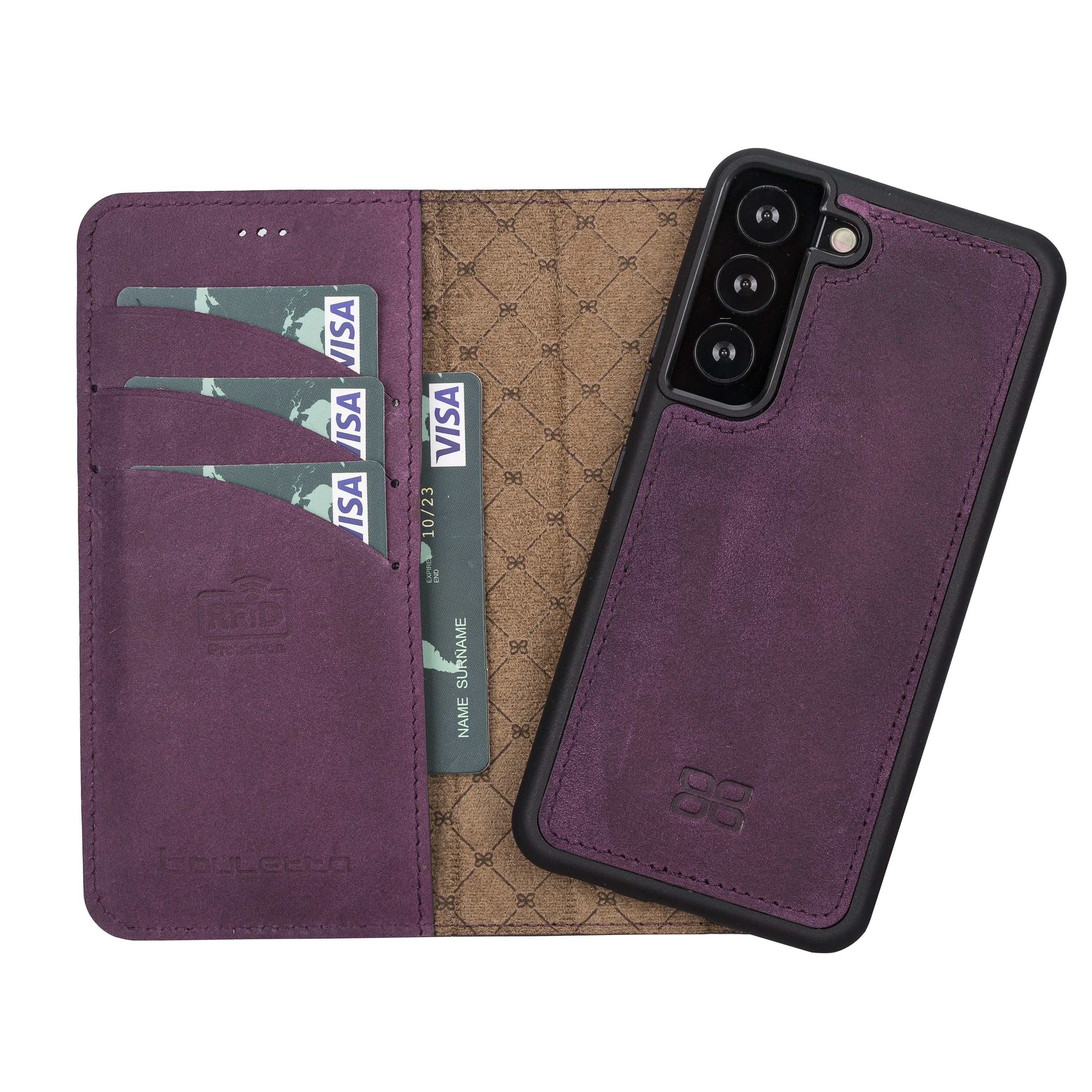 BOULETTA MAGNETISCH ABNEHMBARE LEDERHÜLLE FÜR SAMSUNG GALAXY S22 - Lila