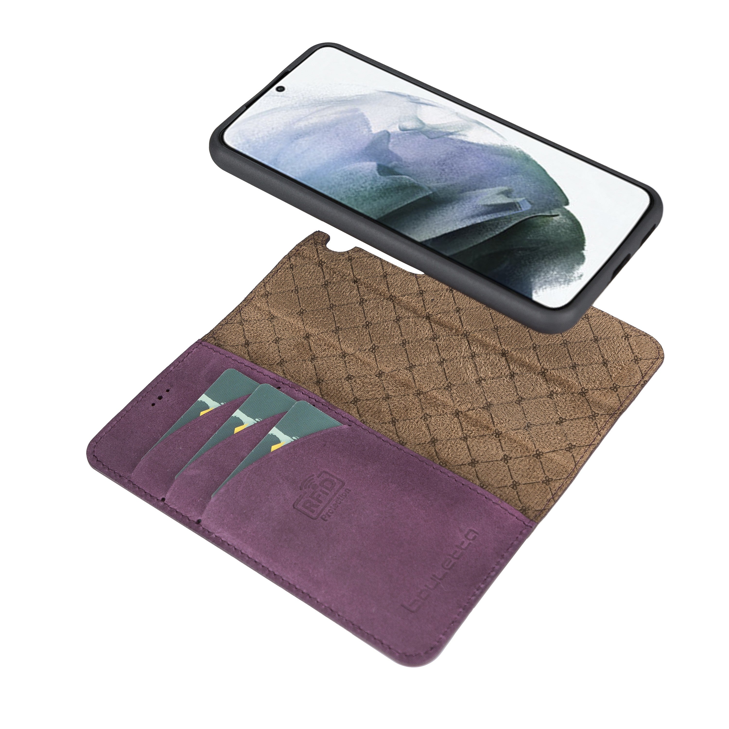 BOULETTA MAGNETISCH ABNEHMBARE LEDERHÜLLE FÜR SAMSUNG GALAXY S22 - Lila