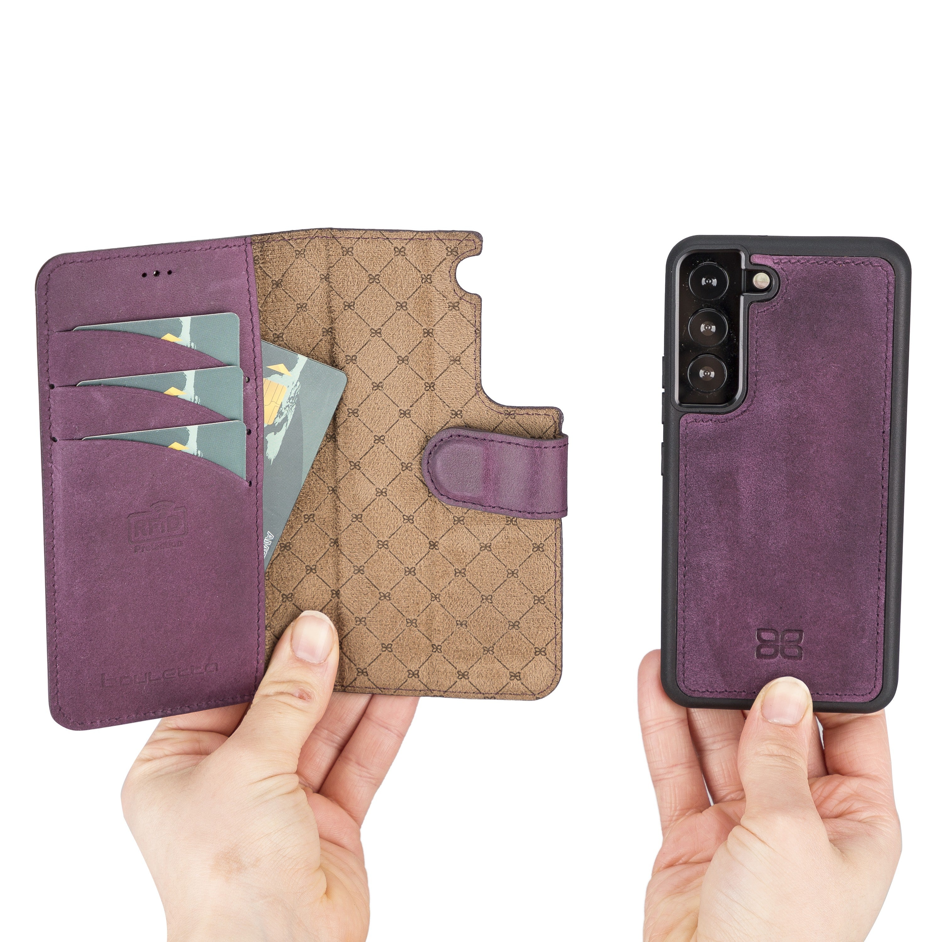 BOULETTA MAGNETISCH ABNEHMBARE LEDERHÜLLE FÜR SAMSUNG GALAXY S22 - Lila