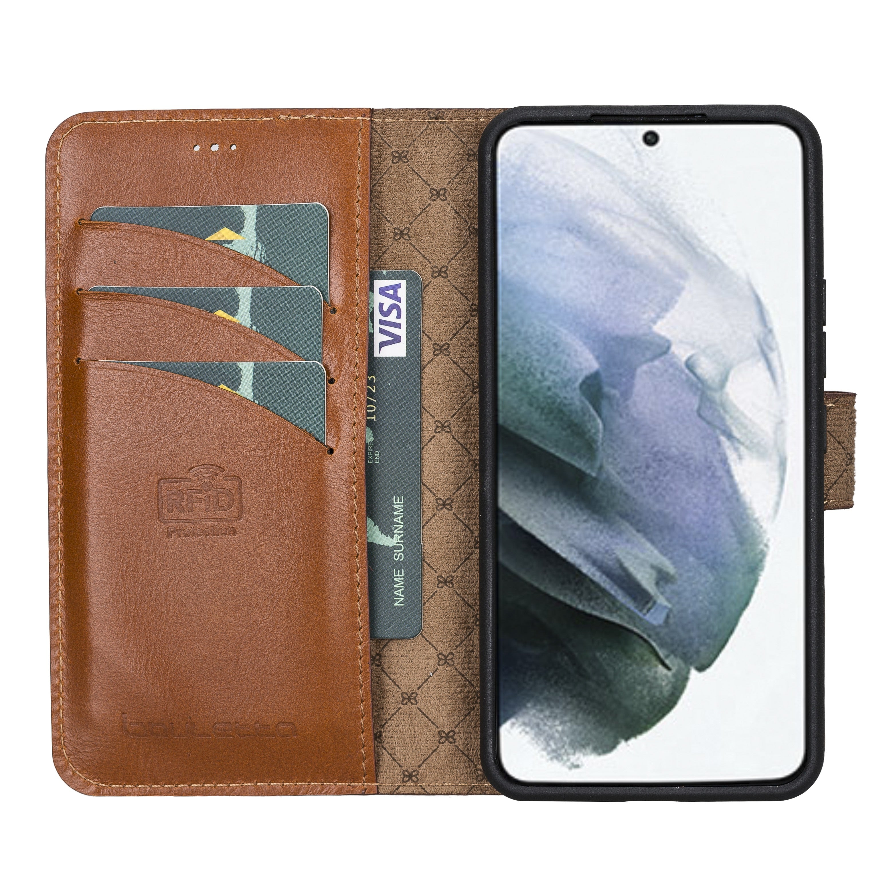 BOULETTA MAGNETISCH ABNEHMBARE LEDERHÜLLE FÜR SAMSUNG GALAXY S22 - Tan
