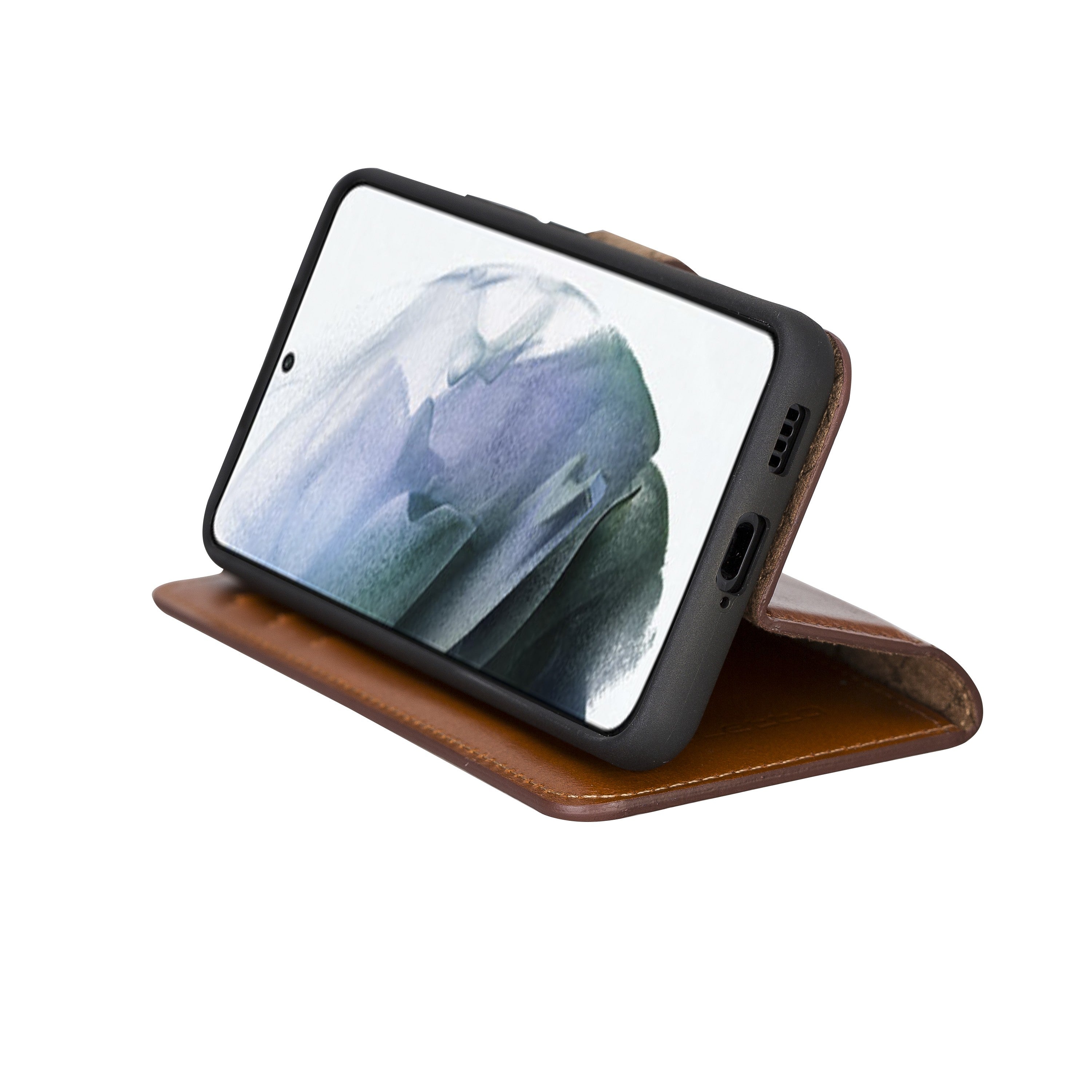 BOULETTA MAGNETISCH ABNEHMBARE LEDERHÜLLE FÜR SAMSUNG GALAXY S22 - Tan