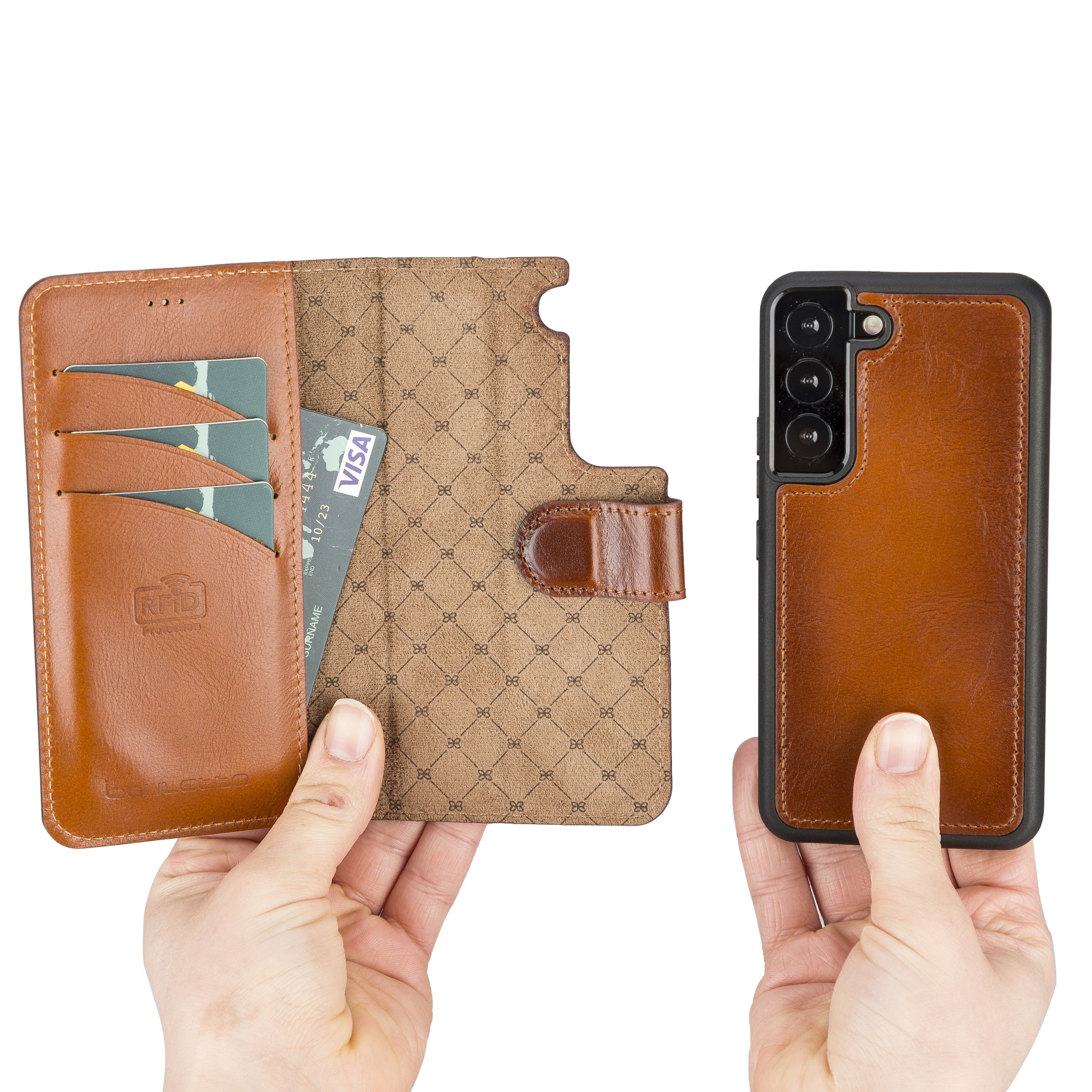 BOULETTA MAGNETISCH ABNEHMBARE LEDERHÜLLE FÜR SAMSUNG GALAXY S22 - Tan
