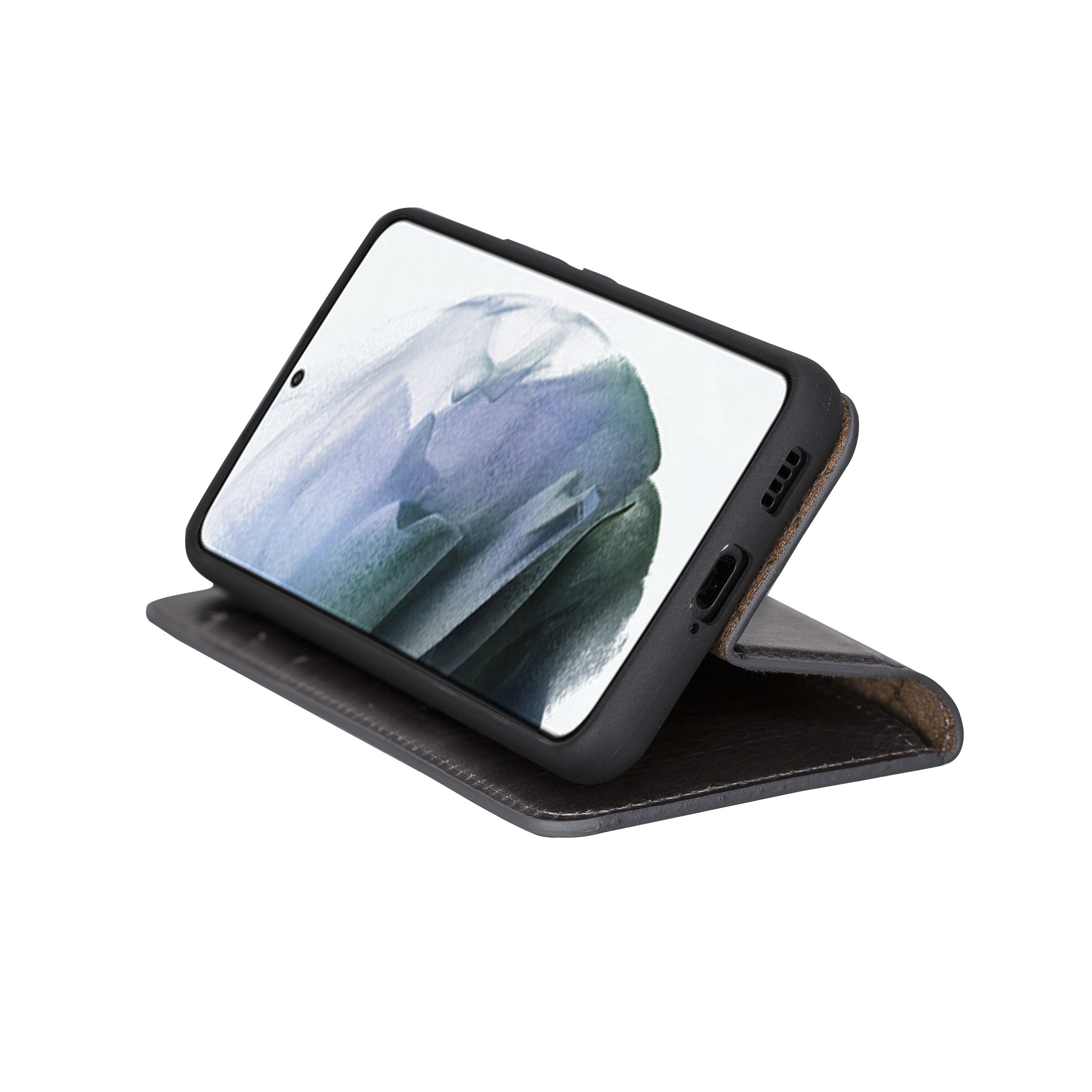 BOULETTA MAGNETISCH ABNEHMBARE LEDERHÜLLE FÜR SAMSUNG GALAXY S22 - Grau