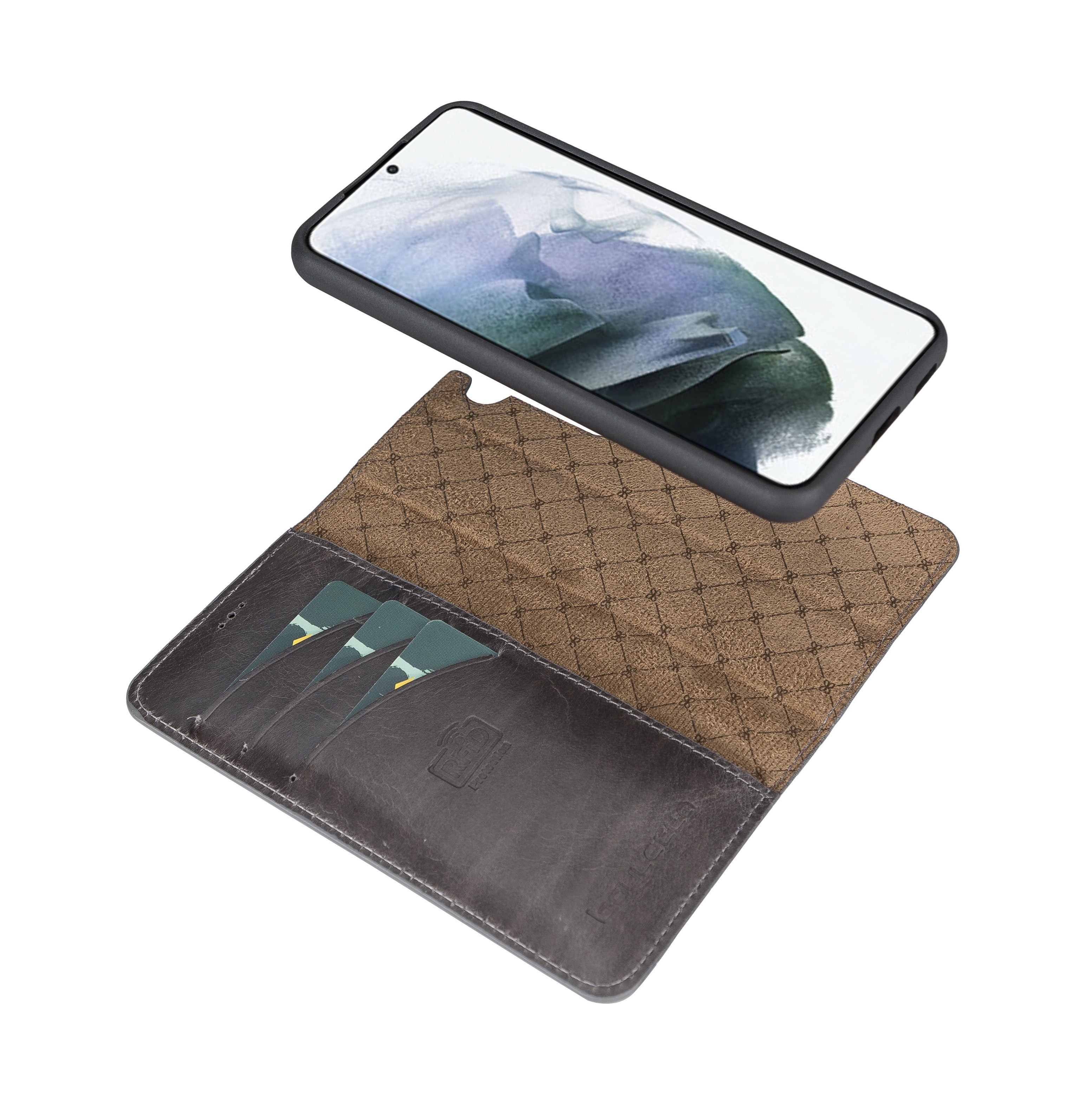BOULETTA MAGNETISCH ABNEHMBARE LEDERHÜLLE FÜR SAMSUNG GALAXY S22 - Grau