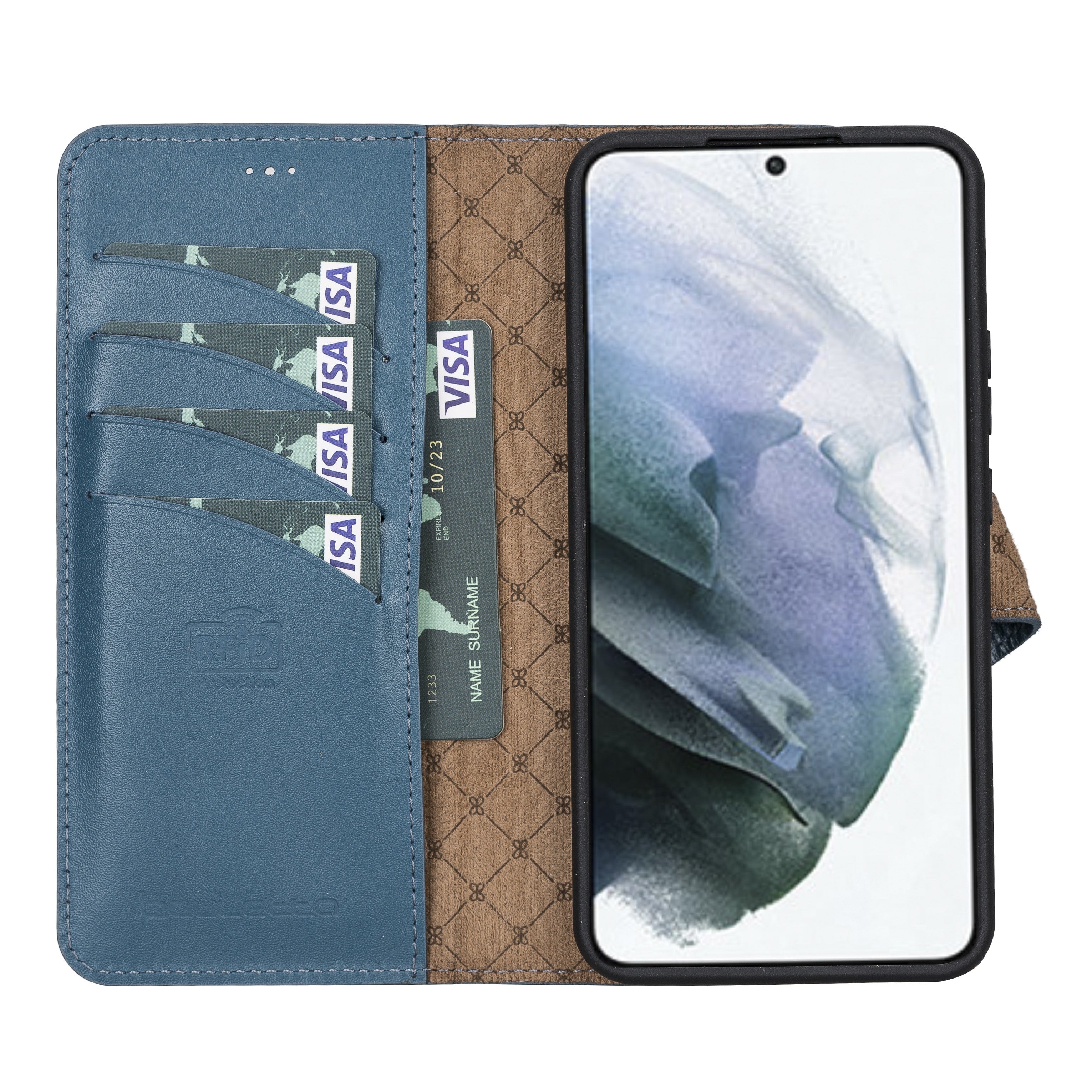 BOULETTA MAGNETISCH ABNEHMBARE LEDERHÜLLE FÜR SAMSUNG GALAXY S22 Plus - Blau