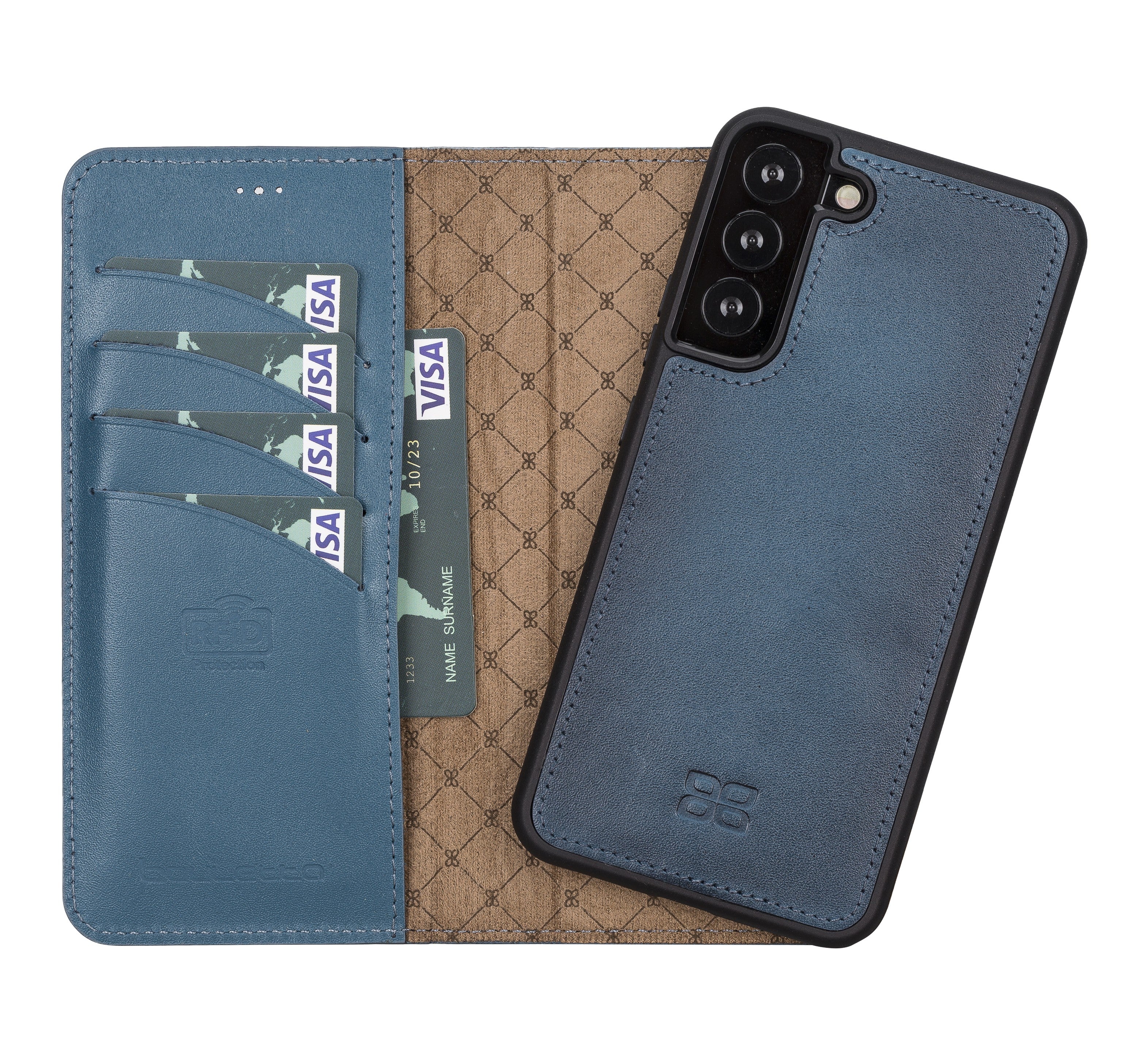 BOULETTA MAGNETISCH ABNEHMBARE LEDERHÜLLE FÜR SAMSUNG GALAXY S22 Plus - Blau