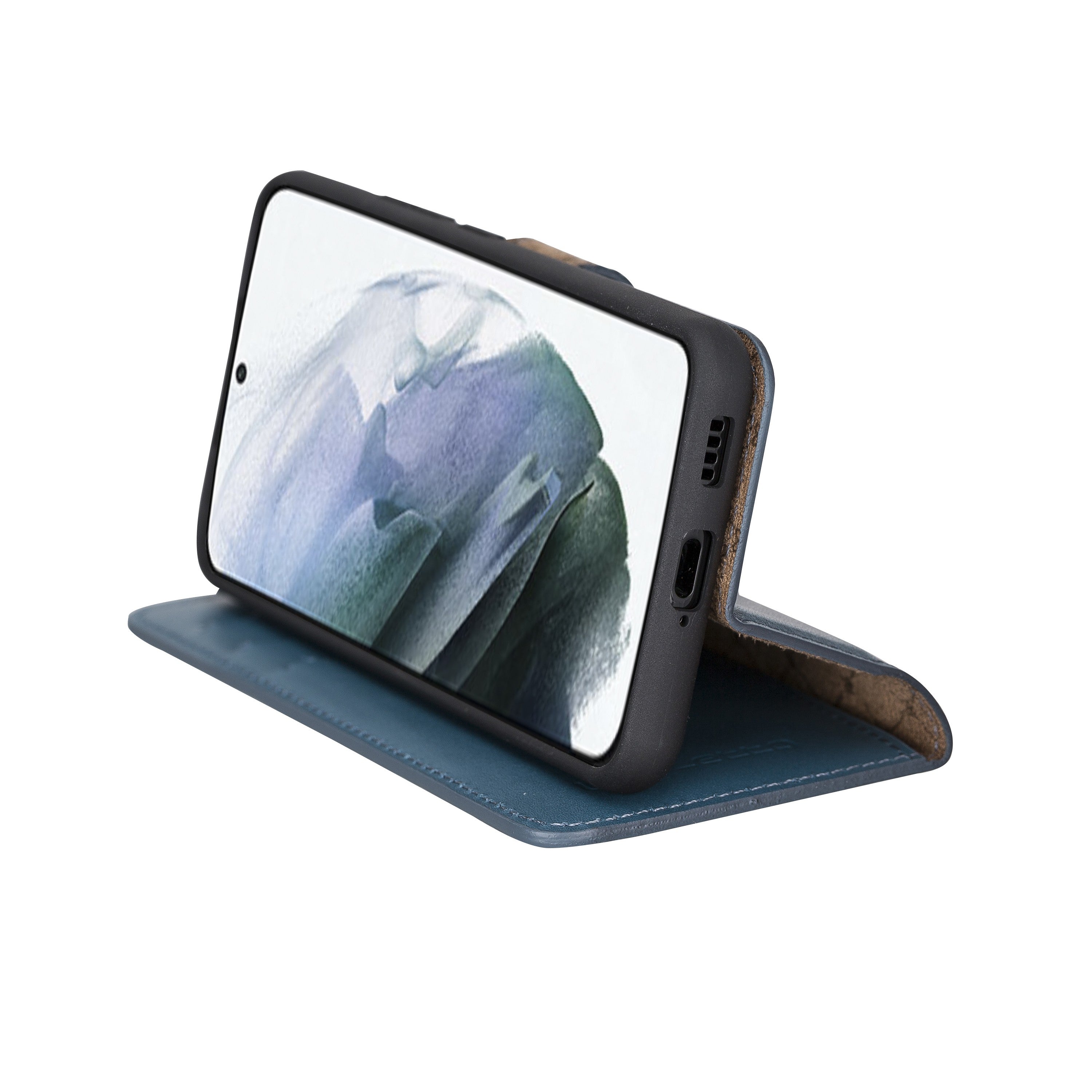 BOULETTA MAGNETISCH ABNEHMBARE LEDERHÜLLE FÜR SAMSUNG GALAXY S22 Plus - Blau