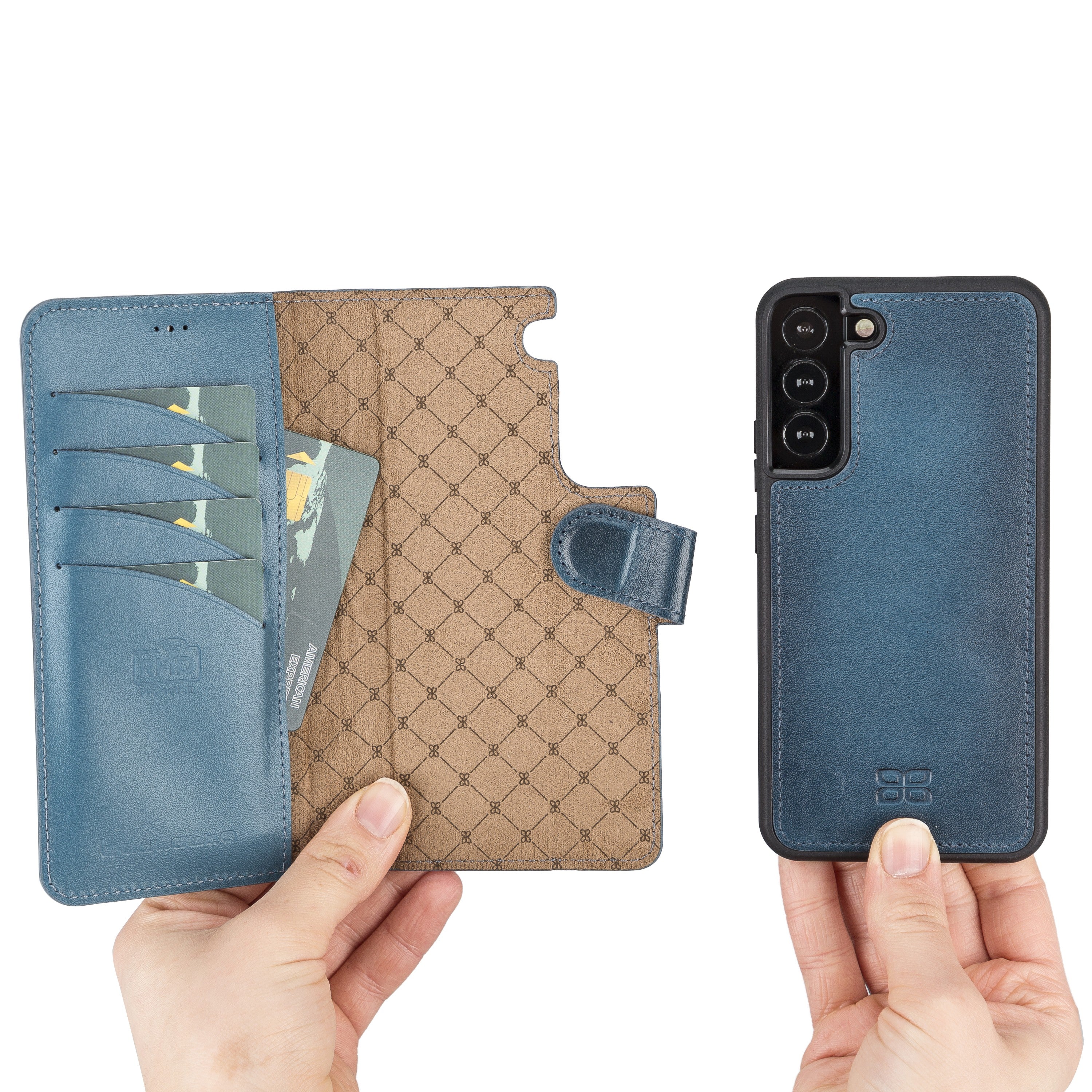 BOULETTA MAGNETISCH ABNEHMBARE LEDERHÜLLE FÜR SAMSUNG GALAXY S22 Plus - Blau