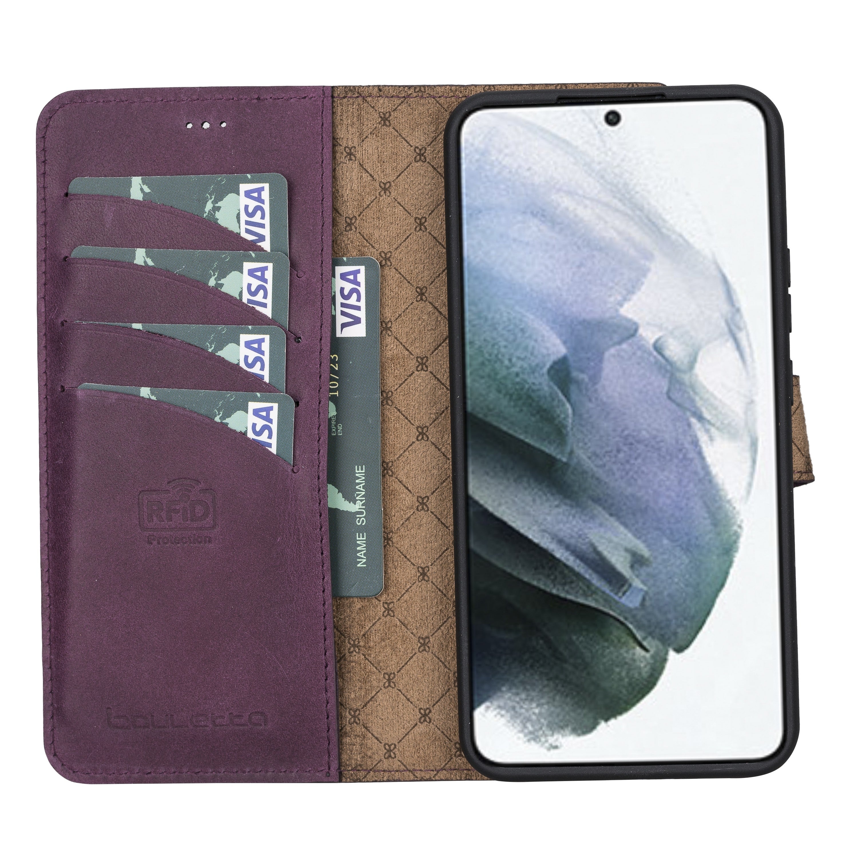 BOULETTA MAGNETISCH ABNEHMBARE LEDERHÜLLE FÜR SAMSUNG GALAXY S22 Plus - Lila