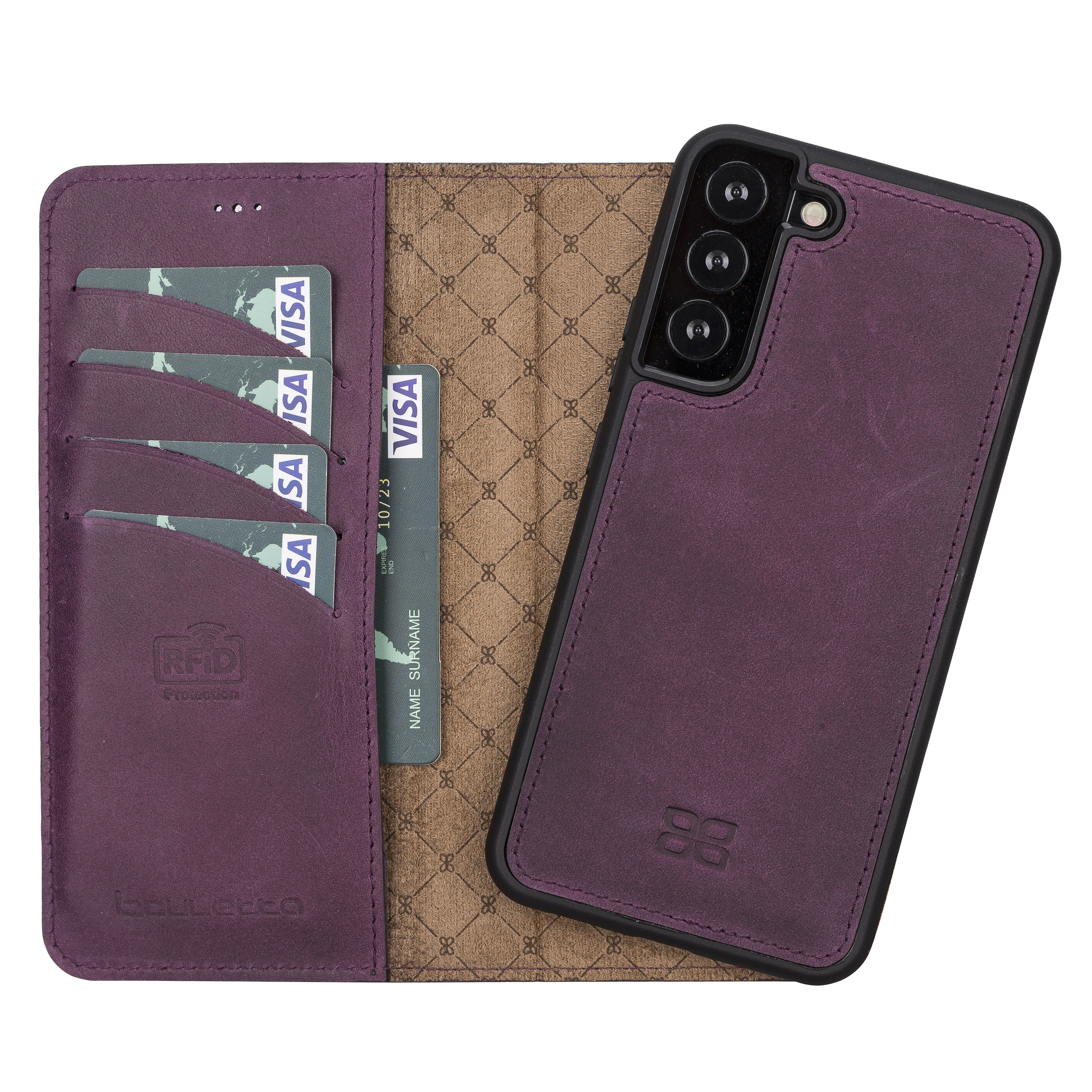 BOULETTA MAGNETISCH ABNEHMBARE LEDERHÜLLE FÜR SAMSUNG GALAXY S22 Plus - Lila