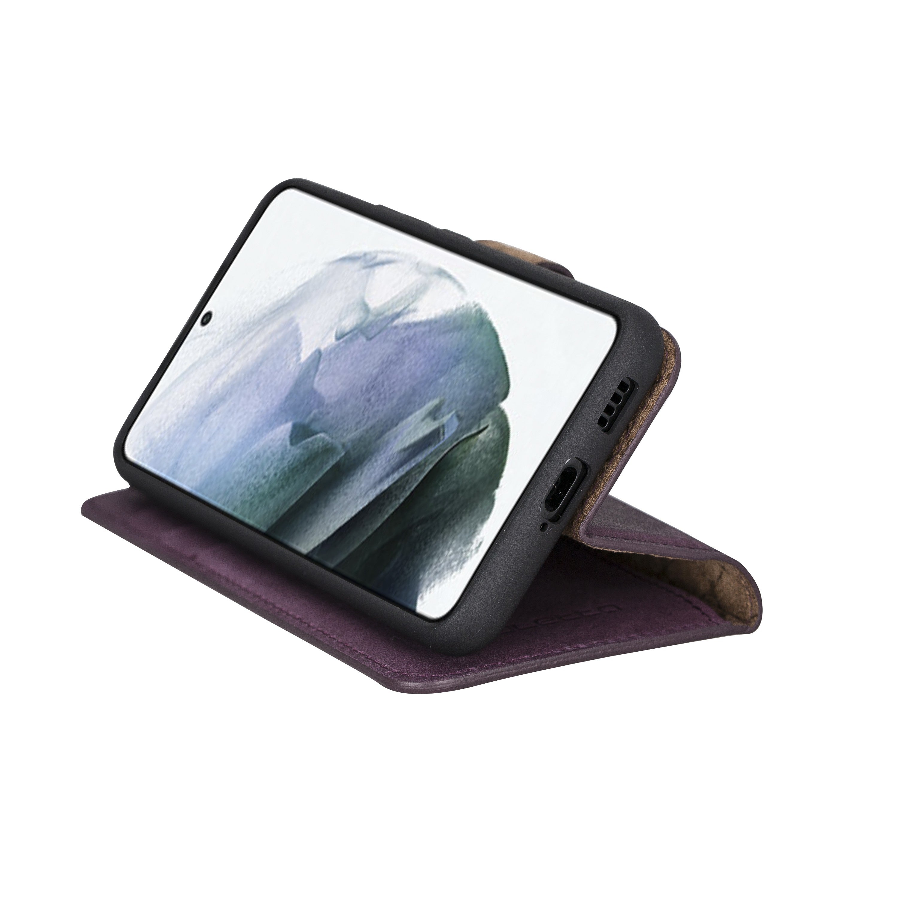 BOULETTA MAGNETISCH ABNEHMBARE LEDERHÜLLE FÜR SAMSUNG GALAXY S22 Plus - Lila