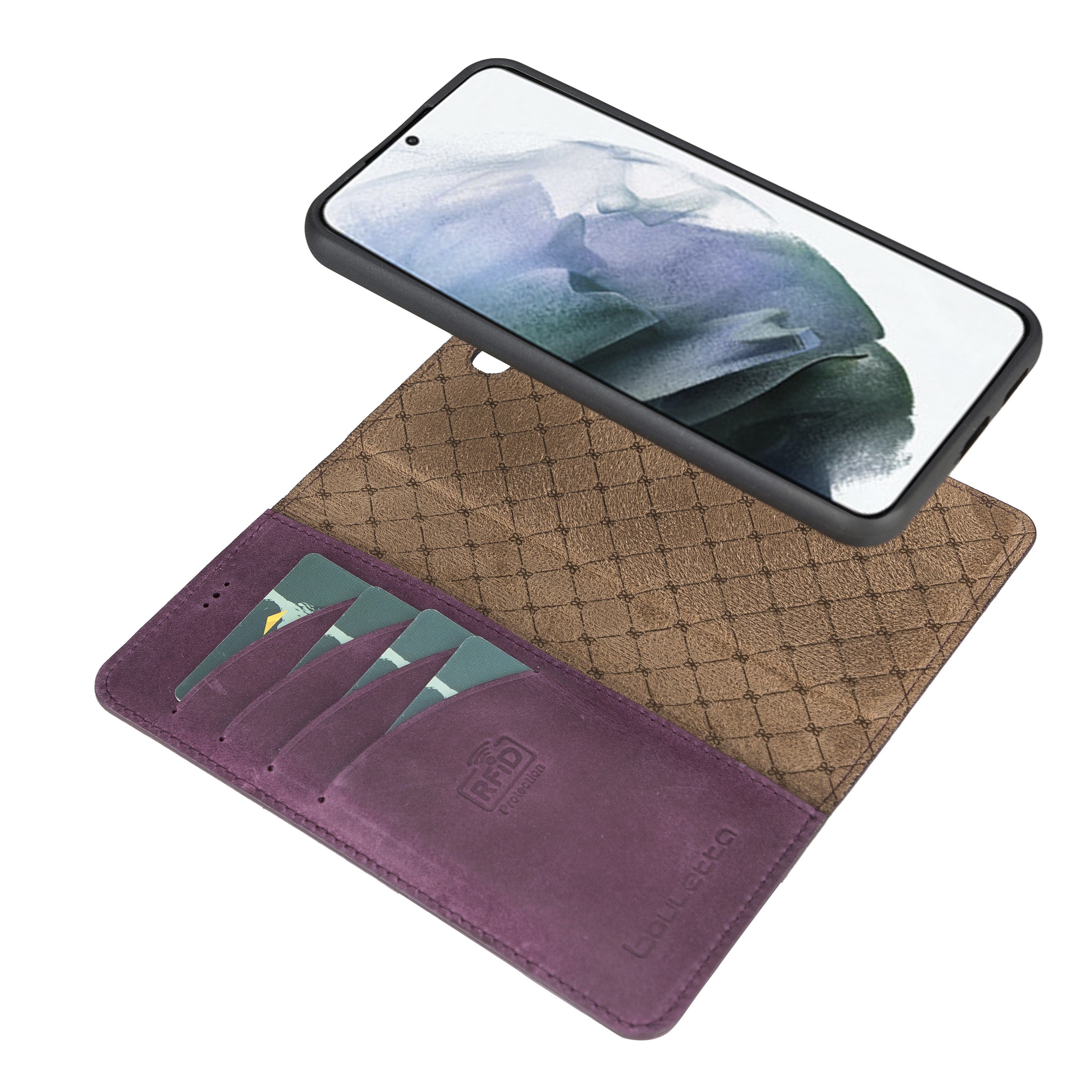 BOULETTA MAGNETISCH ABNEHMBARE LEDERHÜLLE FÜR SAMSUNG GALAXY S22 Plus - Lila