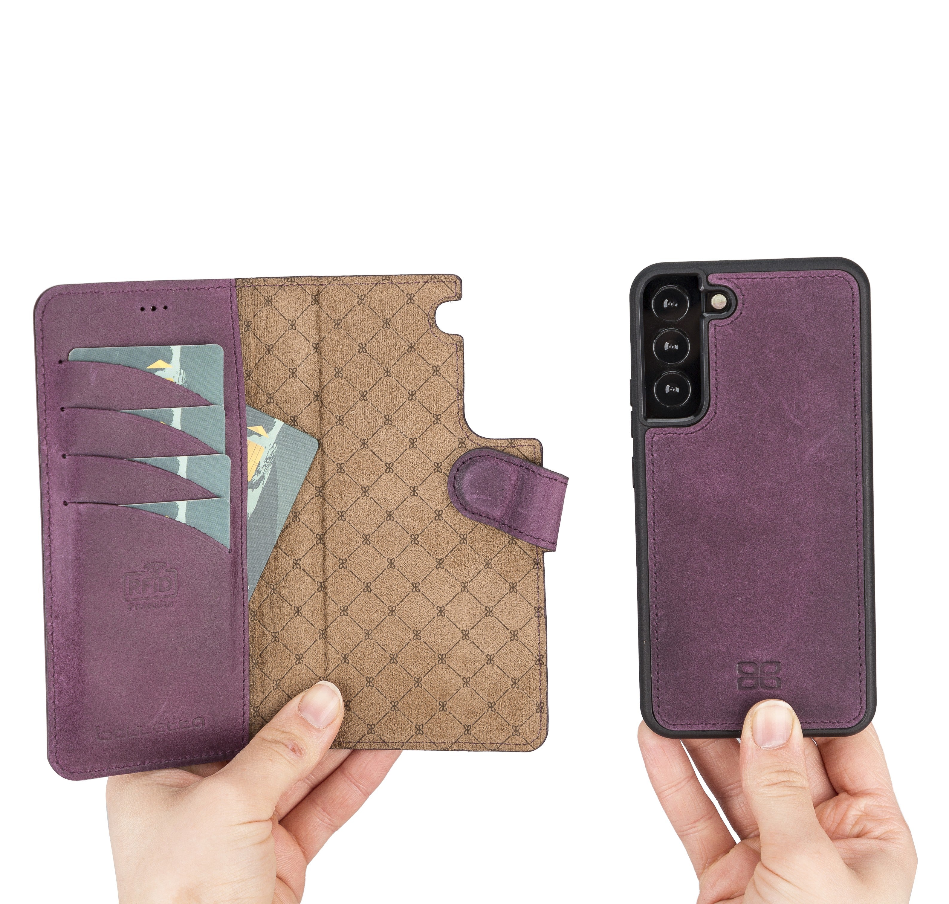 BOULETTA MAGNETISCH ABNEHMBARE LEDERHÜLLE FÜR SAMSUNG GALAXY S22 Plus - Lila