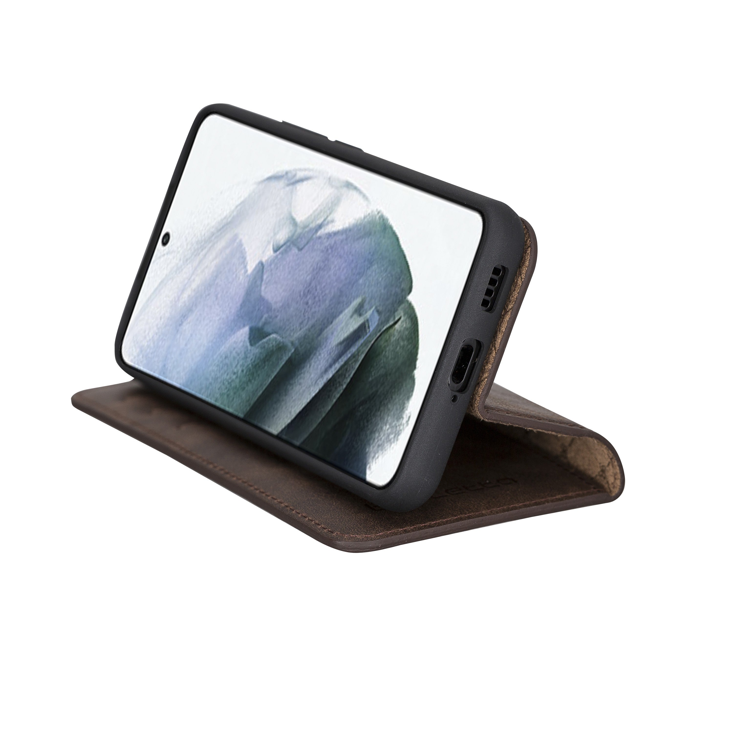 BOULETTA MAGNETISCH ABNEHMBARE LEDERHÜLLE FÜR SAMSUNG GALAXY S22 Plus - Dunkelbraun