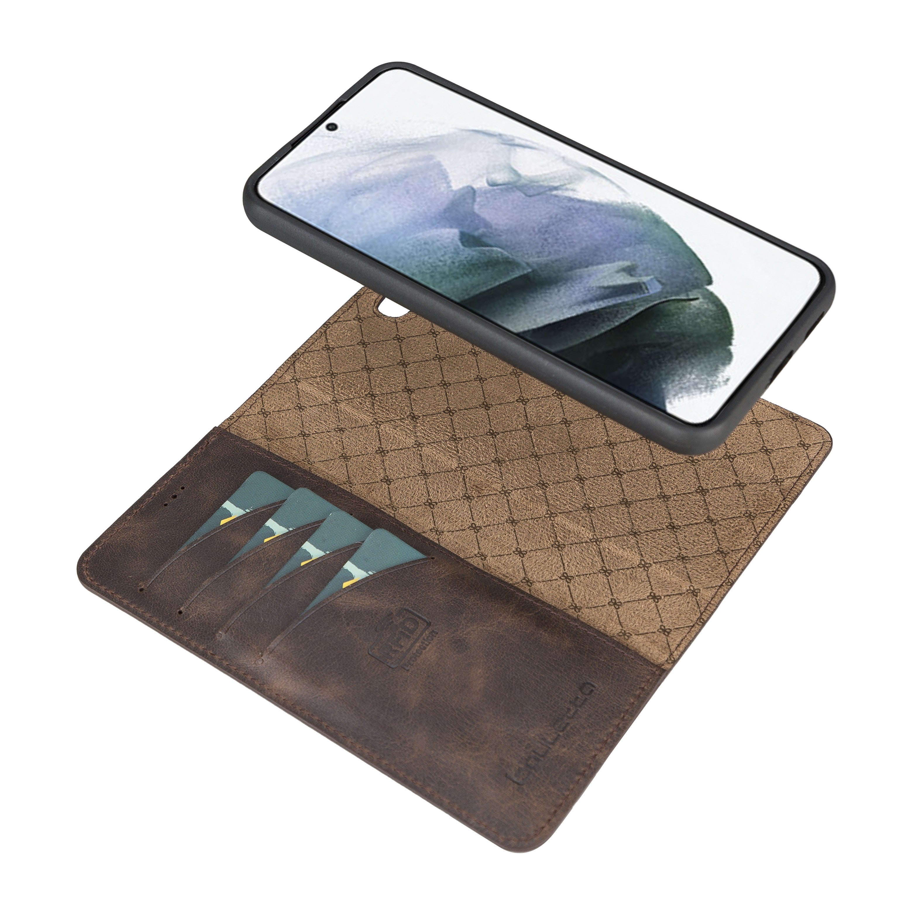 BOULETTA MAGNETISCH ABNEHMBARE LEDERHÜLLE FÜR SAMSUNG GALAXY S22 Plus - Dunkelbraun