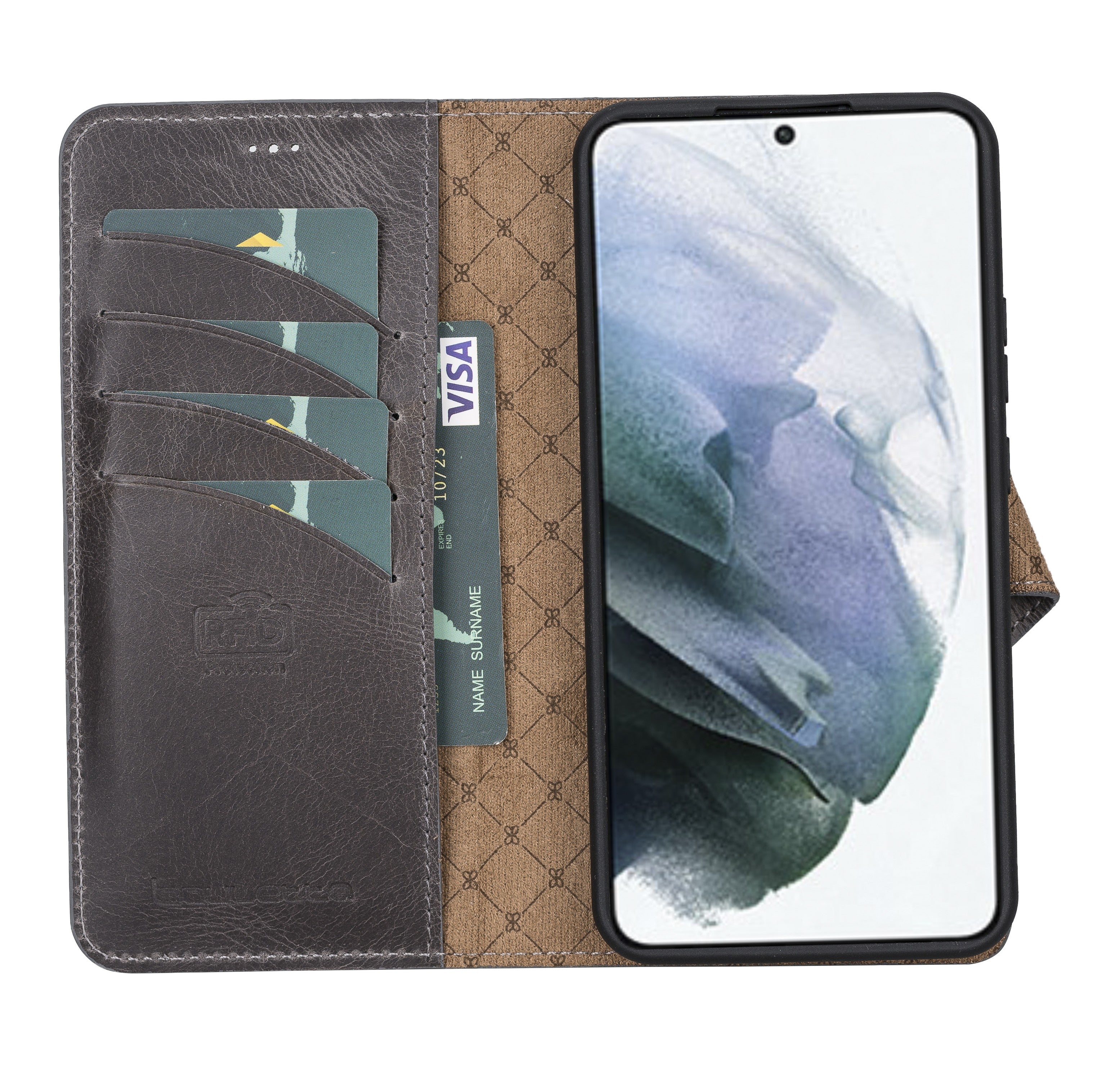 BOULETTA MAGNETISCH ABNEHMBARE LEDERHÜLLE FÜR SAMSUNG GALAXY S22 Plus - Grau