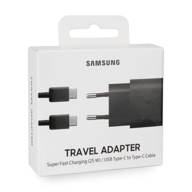 Samsung - (1m) AFC Schnell Ladegerät (3A/25W) + USB C auf USB C Ladekabel (EP-TA800XWEGWW) - schwarz