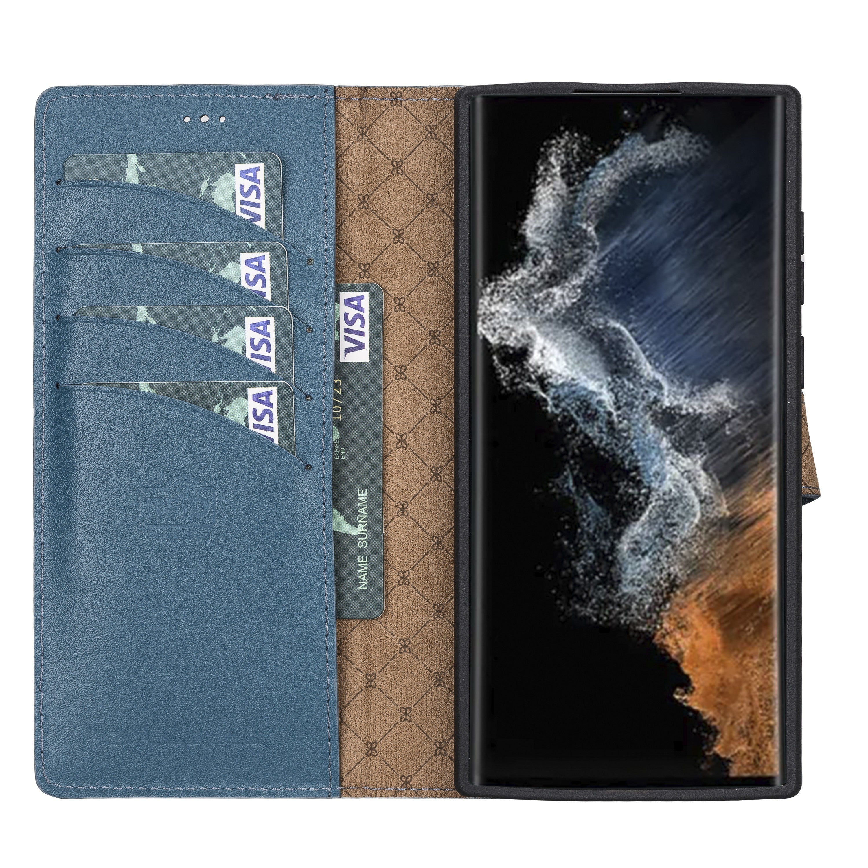 BOULETTA MAGNETISCH ABNEHMBARE LEDERHÜLLE FÜR SAMSUNG GALAXY S22 Ultra - Blau