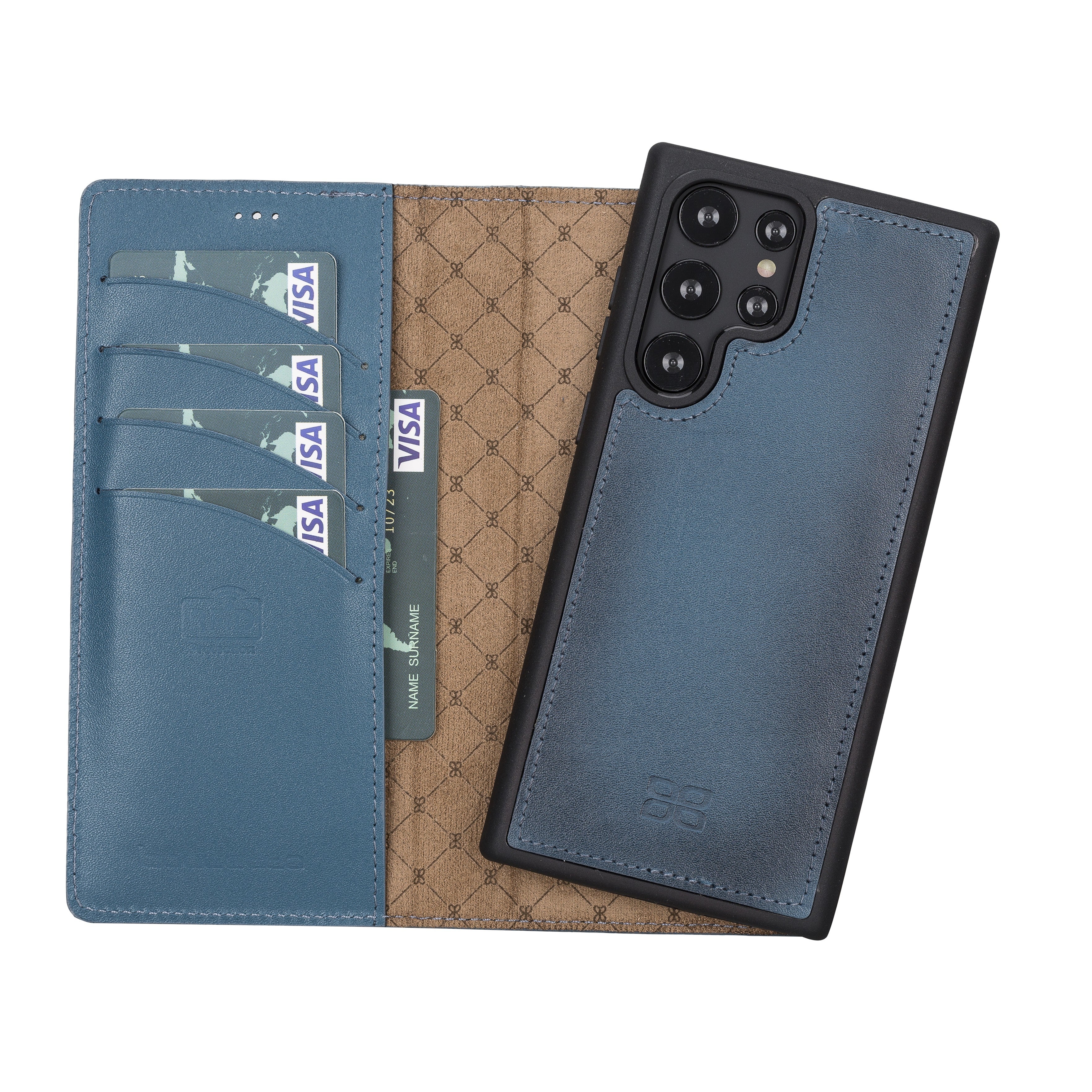 BOULETTA MAGNETISCH ABNEHMBARE LEDERHÜLLE FÜR SAMSUNG GALAXY S22 Ultra - Blau