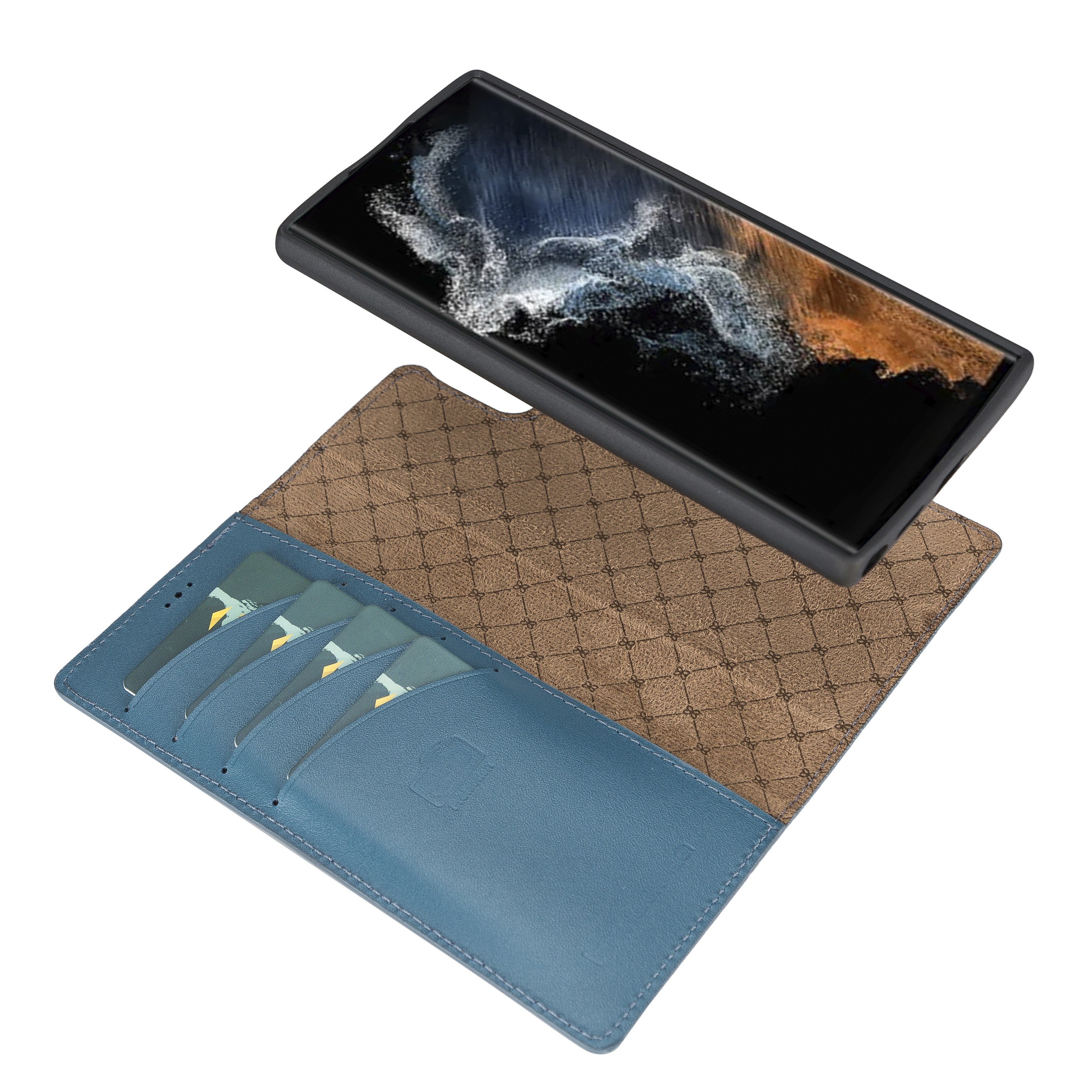 BOULETTA MAGNETISCH ABNEHMBARE LEDERHÜLLE FÜR SAMSUNG GALAXY S22 Ultra - Blau