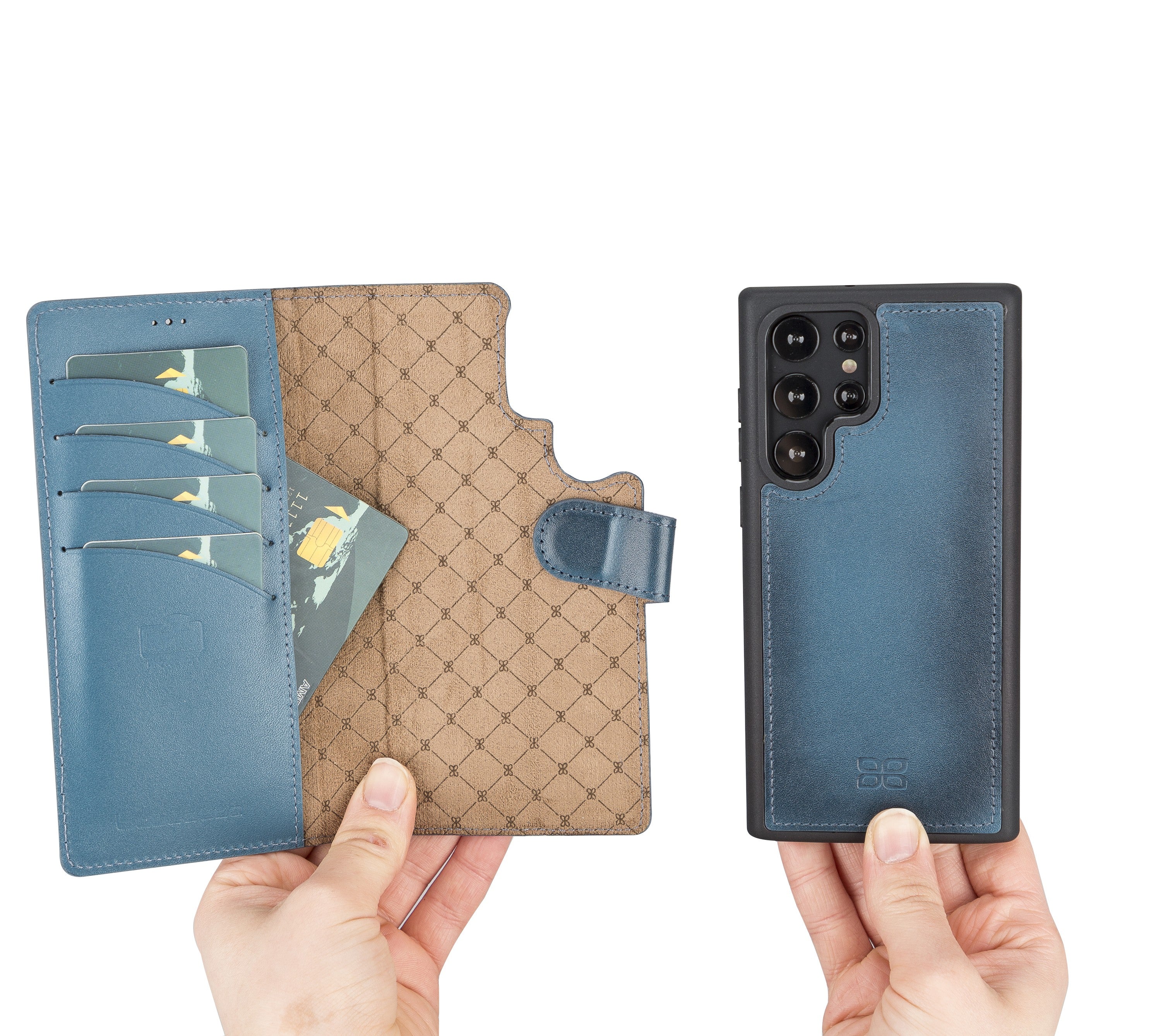 BOULETTA MAGNETISCH ABNEHMBARE LEDERHÜLLE FÜR SAMSUNG GALAXY S22 Ultra - Blau