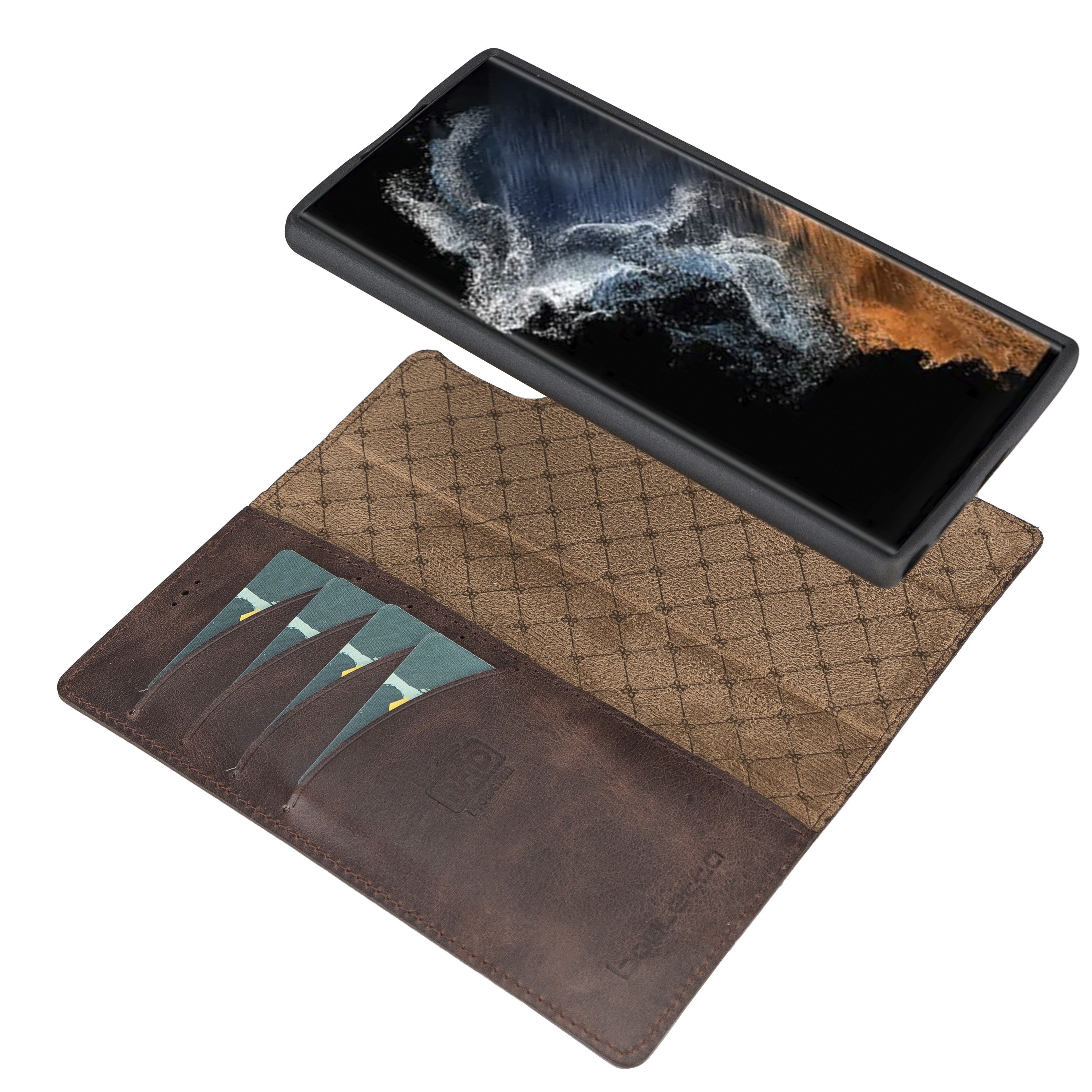 BOULETTA MAGNETISCH ABNEHMBARE LEDERHÜLLE FÜR SAMSUNG GALAXY S22 Ultra - Dunkelbraun