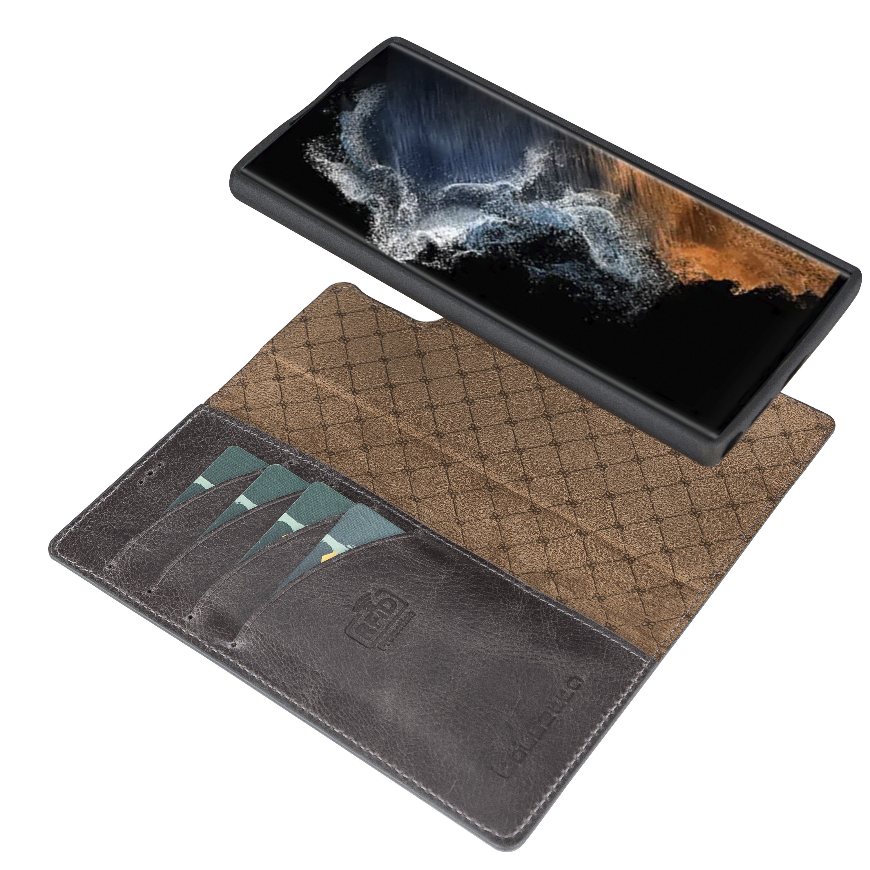 BOULETTA MAGNETISCH ABNEHMBARE LEDERHÜLLE FÜR SAMSUNG GALAXY S22 Ultra - Grau
