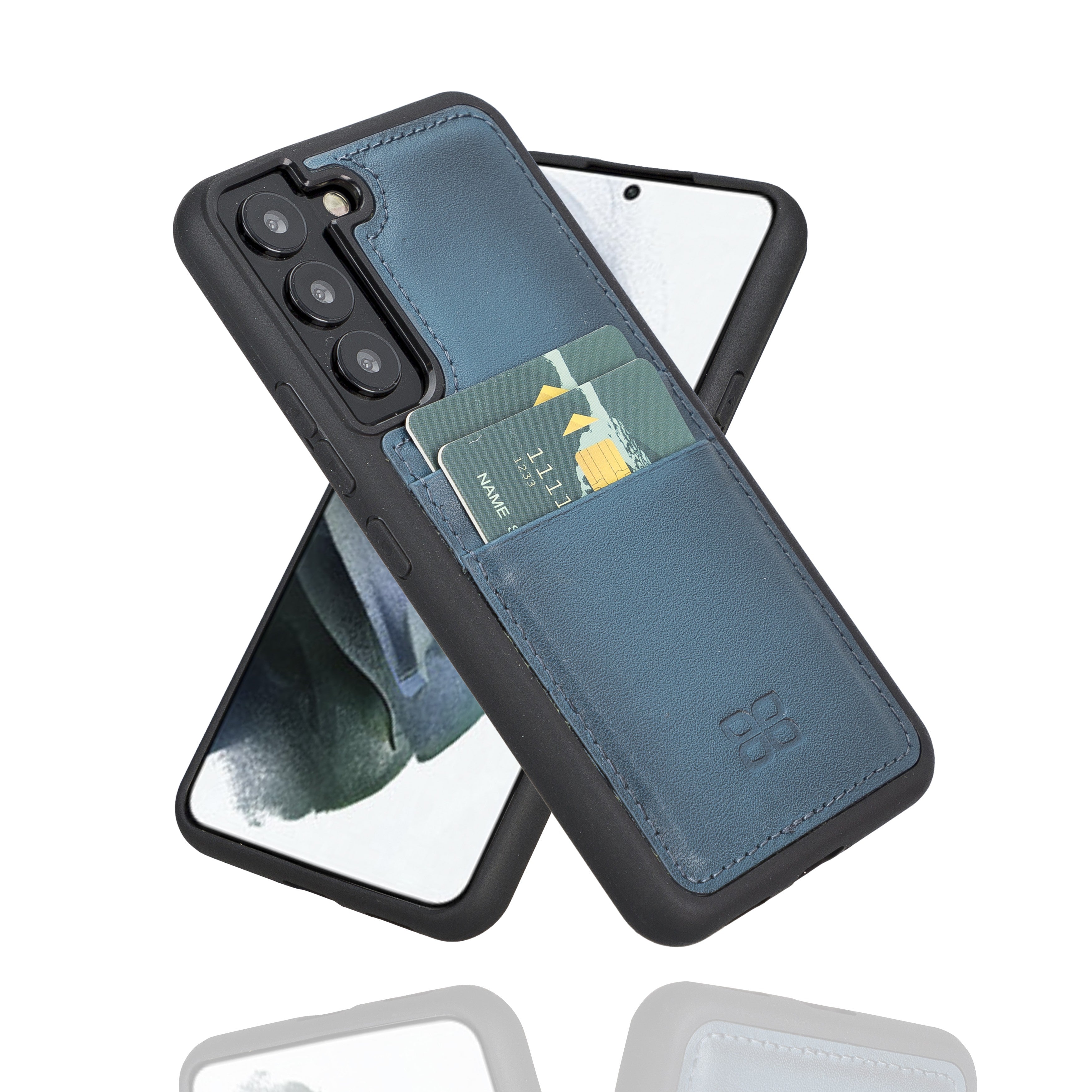 BOULETTA FLEX COVER LEDERHÜLLE MIT KARTENFACH FÜR SAMSUNG GALAXY S22 - Blau