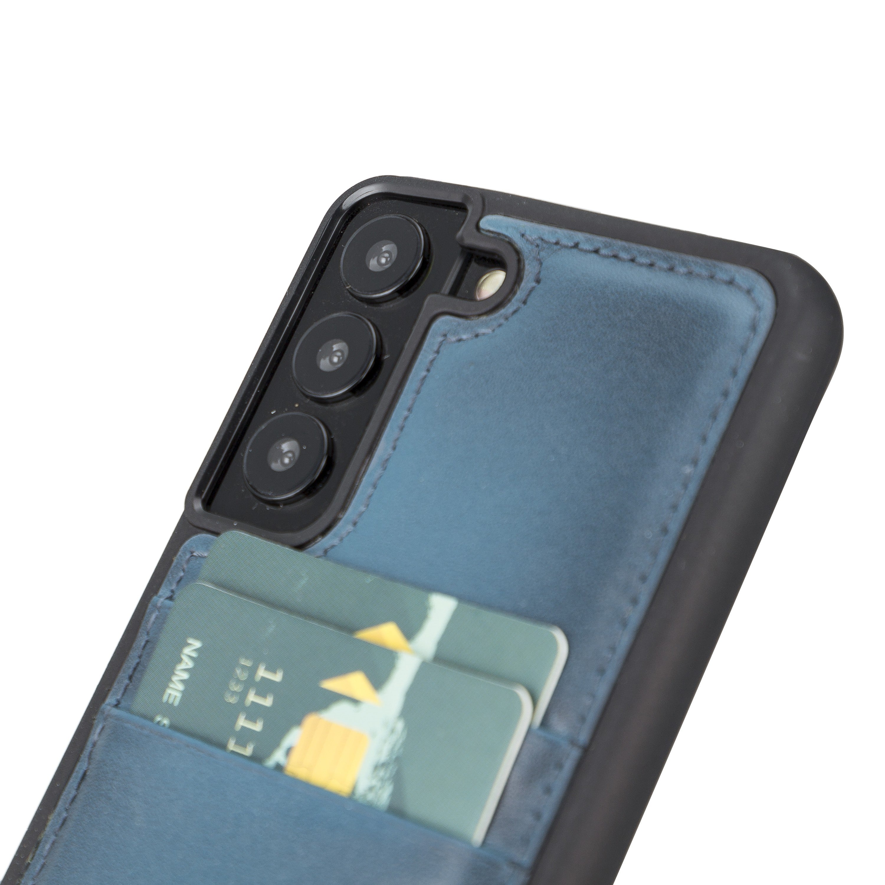 BOULETTA FLEX COVER LEDERHÜLLE MIT KARTENFACH FÜR SAMSUNG GALAXY S22 - Blau