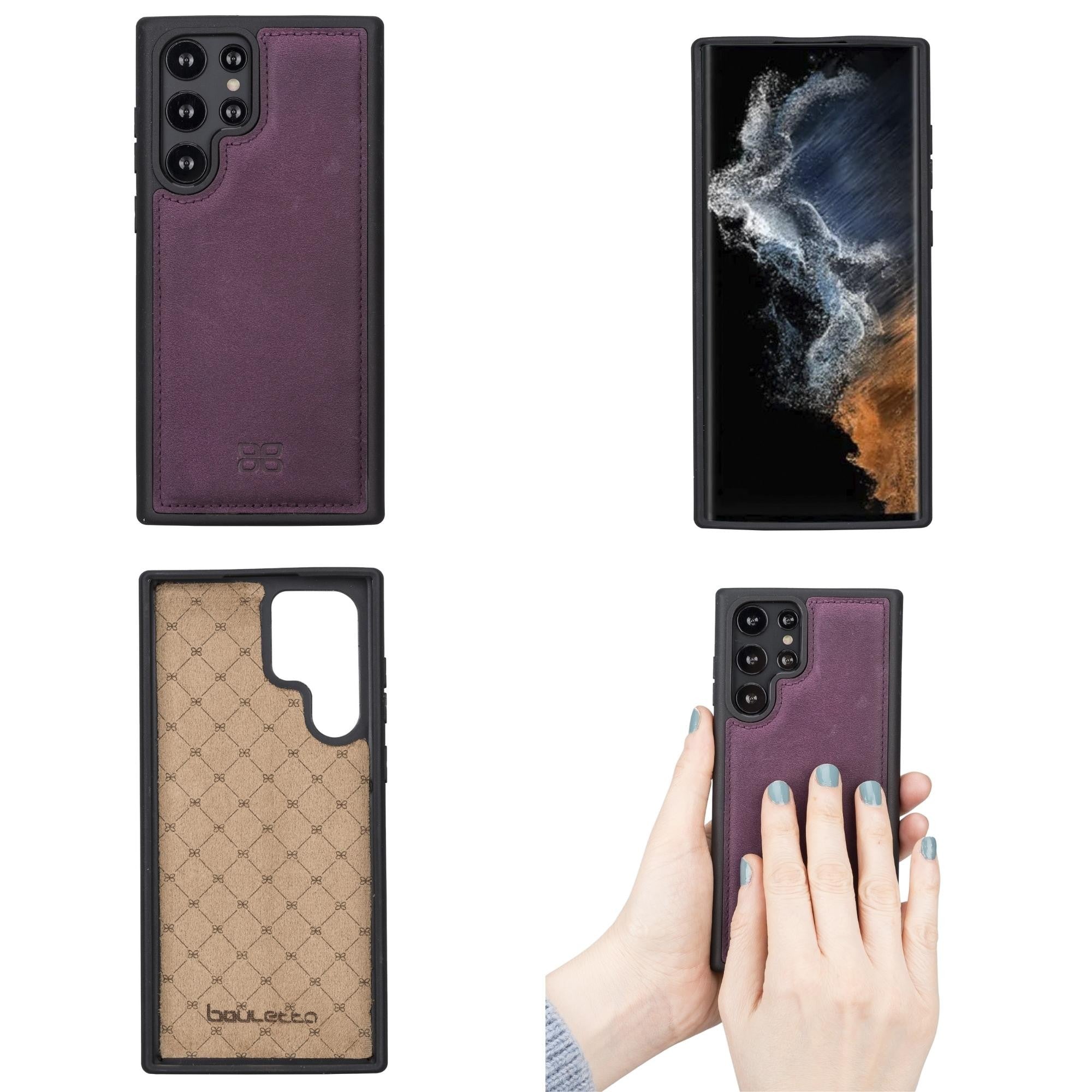 BOULETTA FLEX COVER BACK LEDER CASE FÜR SAMSUNG GALAXY S22 Ultra - Lila