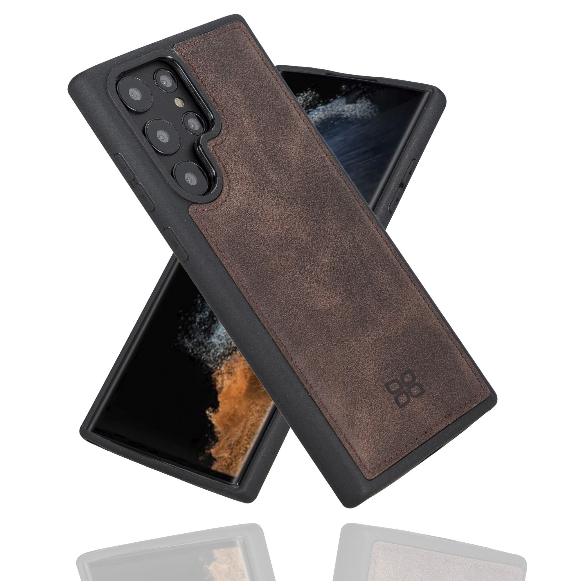 BOULETTA FLEX COVER BACK LEDER CASE FÜR SAMSUNG GALAXY S22 Ultra - Dunkelbraun